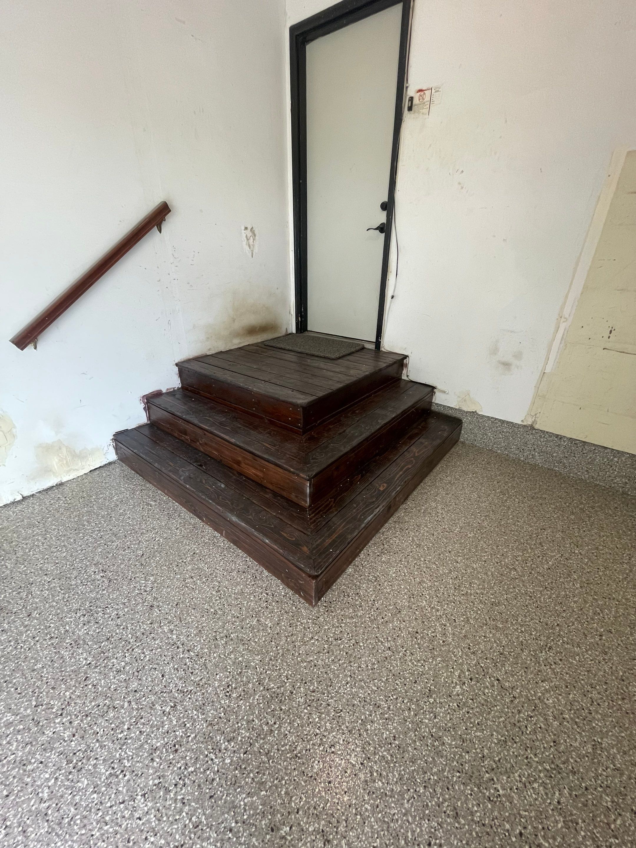 Hartford Residential Garage Floor Transformation With Decorative Chip Coating by Select Painting, Coatings & Garage Cabinets