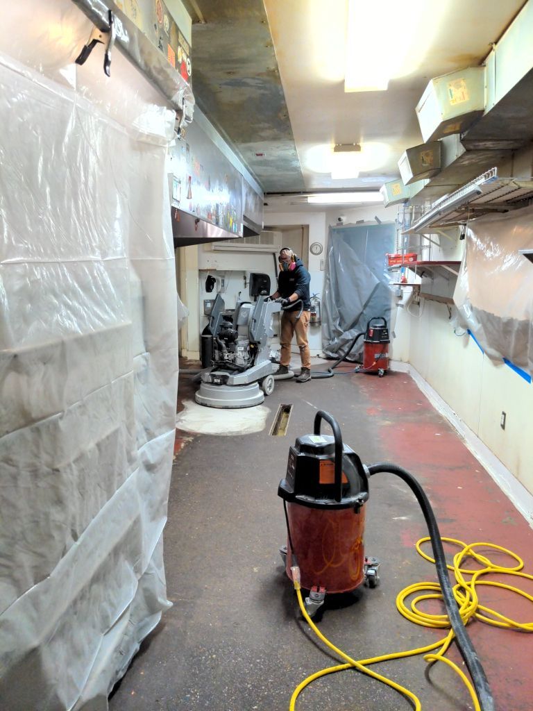 Commercial Floor Transformation using Penntek Evolution System by Croc Coatings, LLC