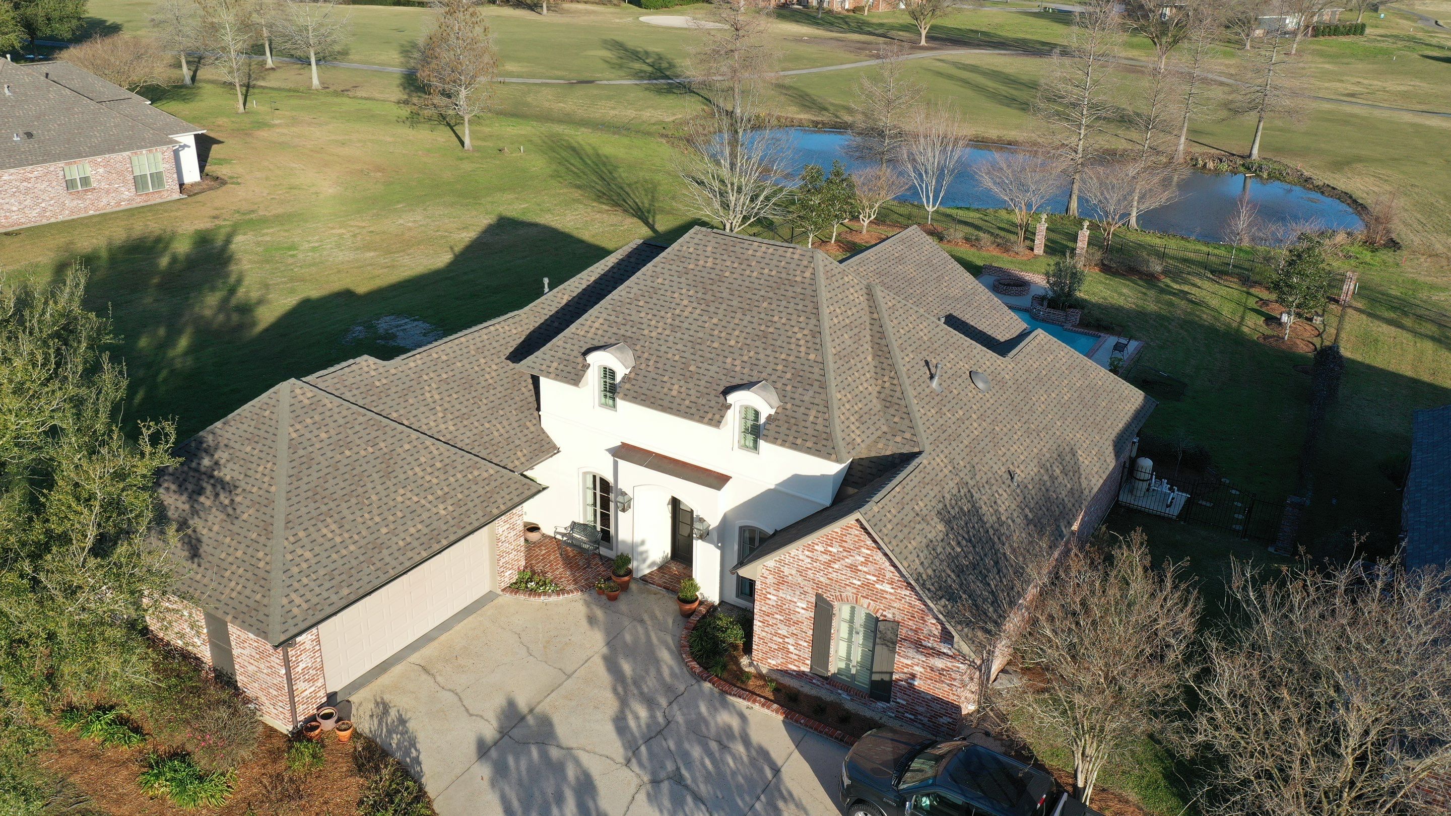 Atlas Pinnacle Pristine Weathered Shadow with High Profile Ridge Cap by Top Team Construction