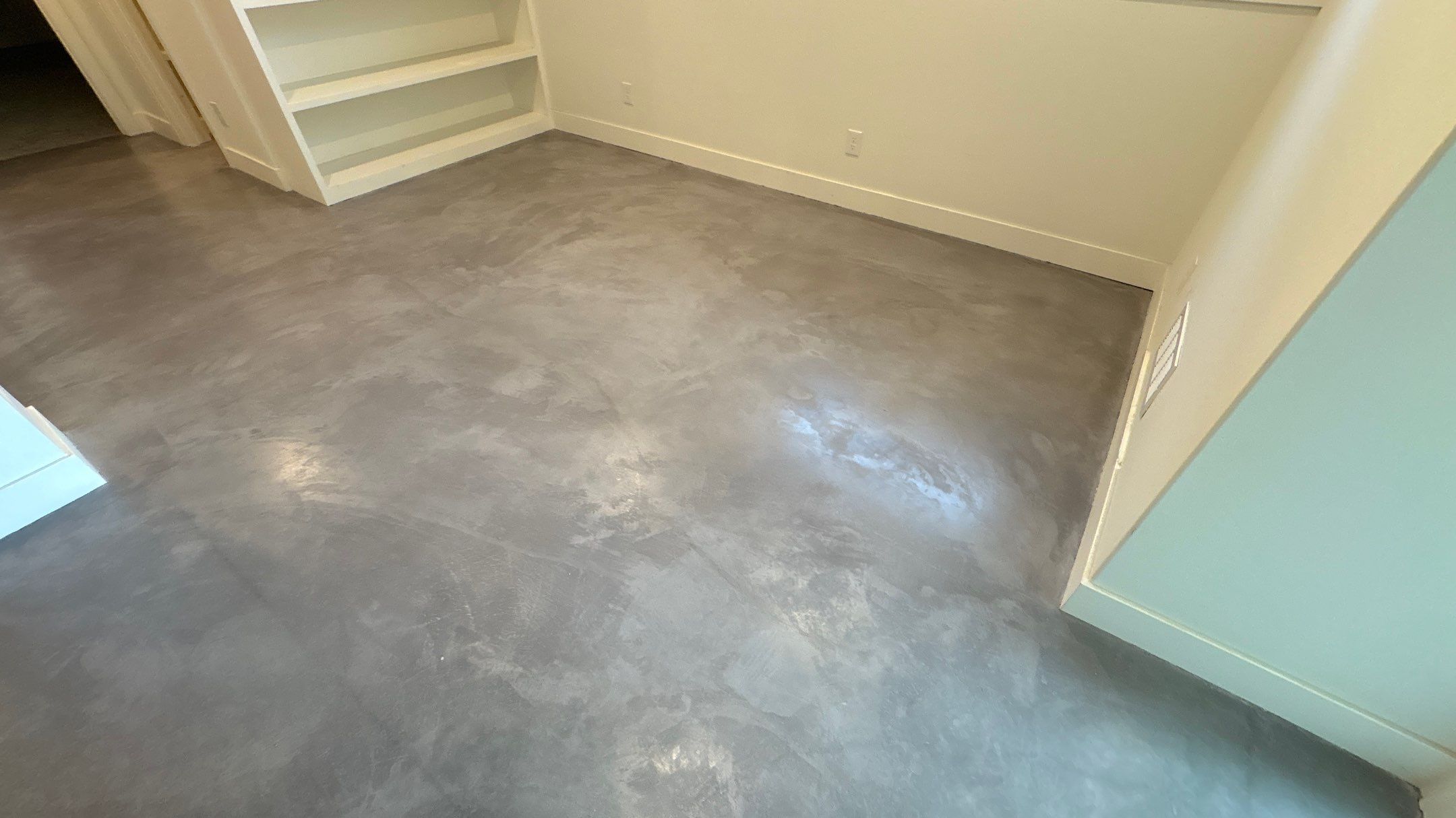 Basement Floor Overlay - Lawrence, KS by Big Red Decorative Concrete, LLC