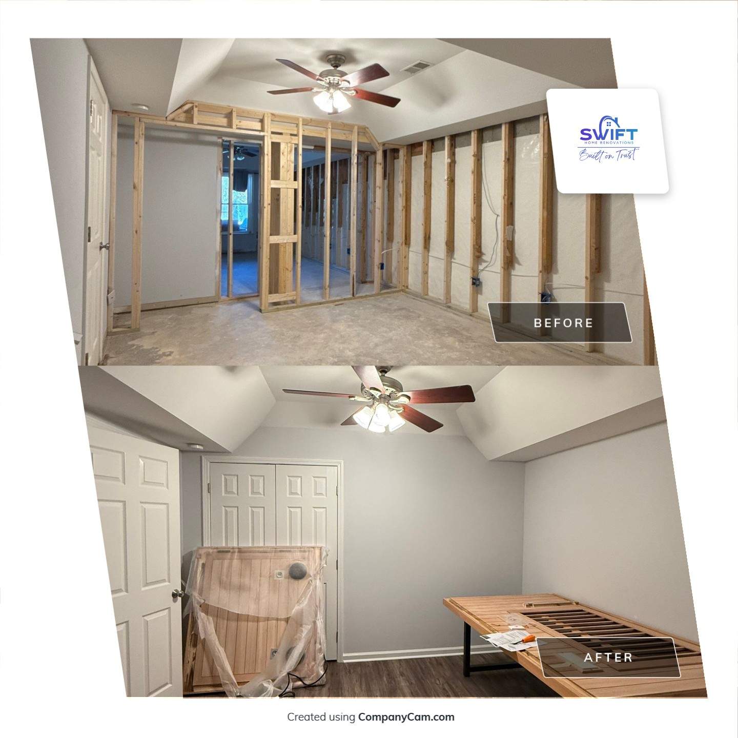 Full Basement Remodeling with Custom Flooring and Tray Ceilings in Marietta by Swift Home Renovations