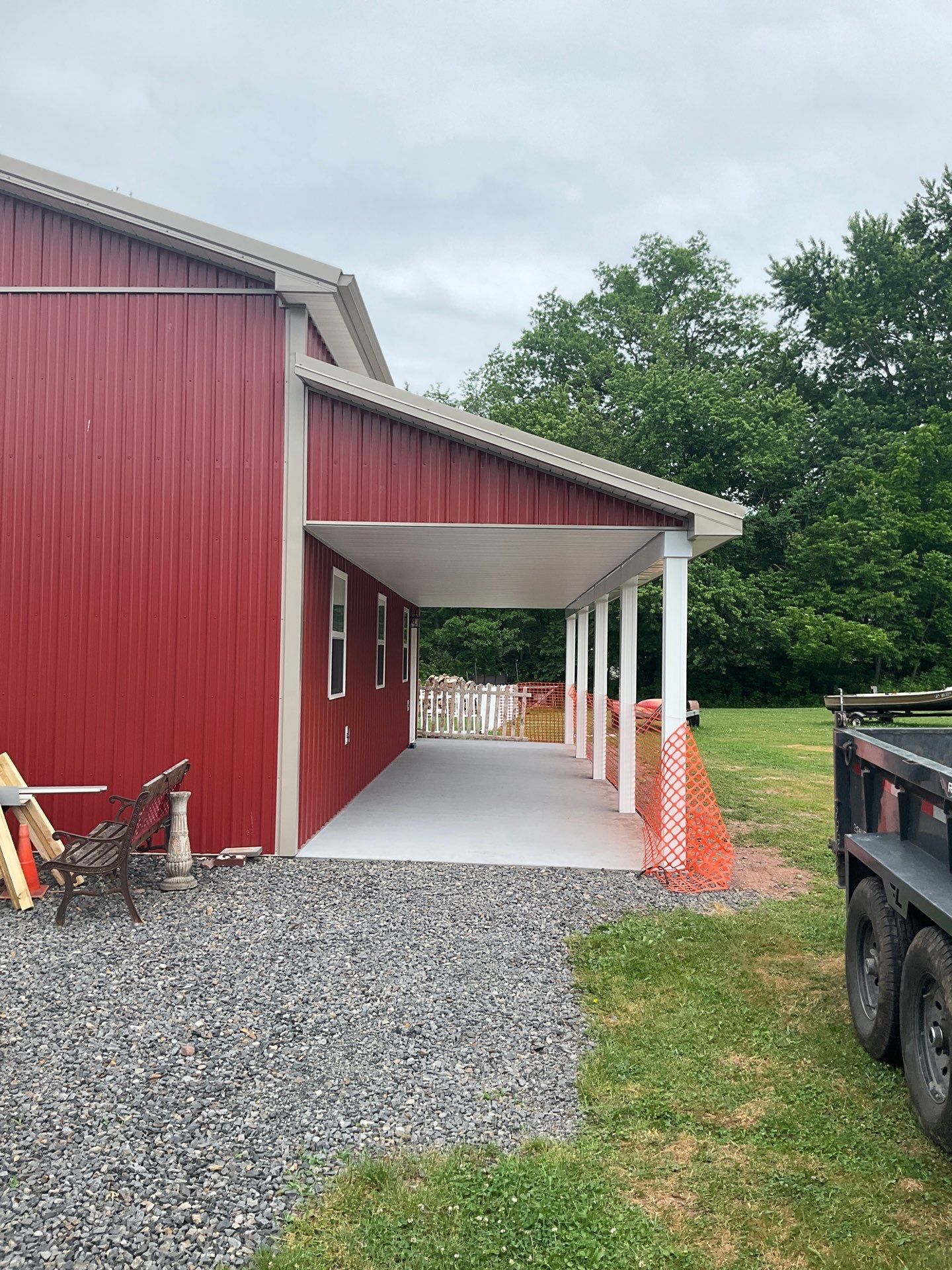 Covered Concrete Porch Addition and Exterior Door Installation in Tower City by Esh Builders