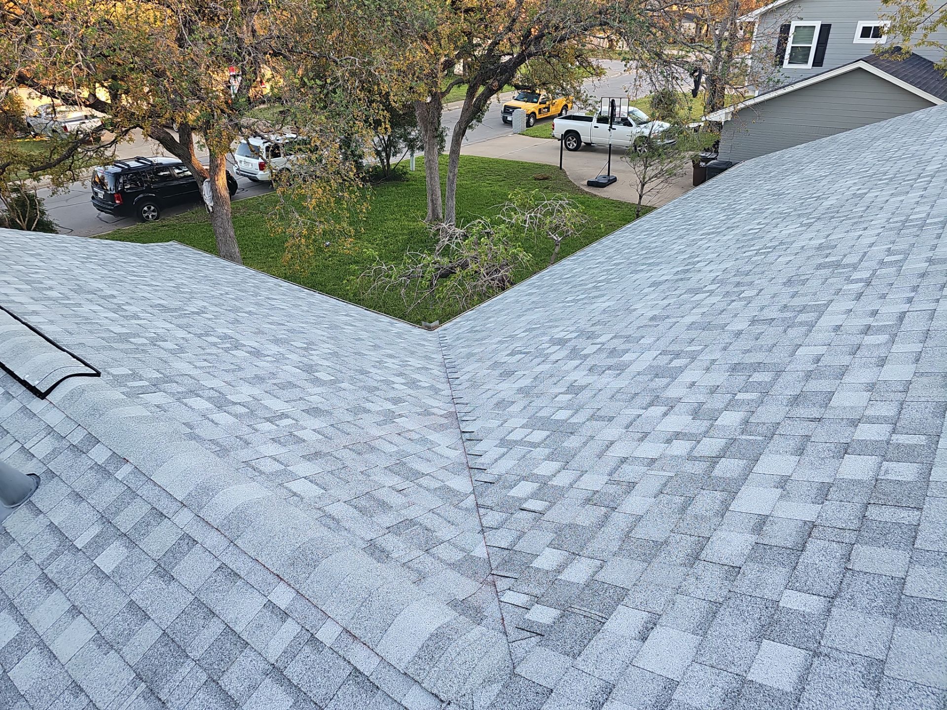 Residential Roof Install IKO Dynasty Froststone Grey by DeZign Roofing & Exteriors