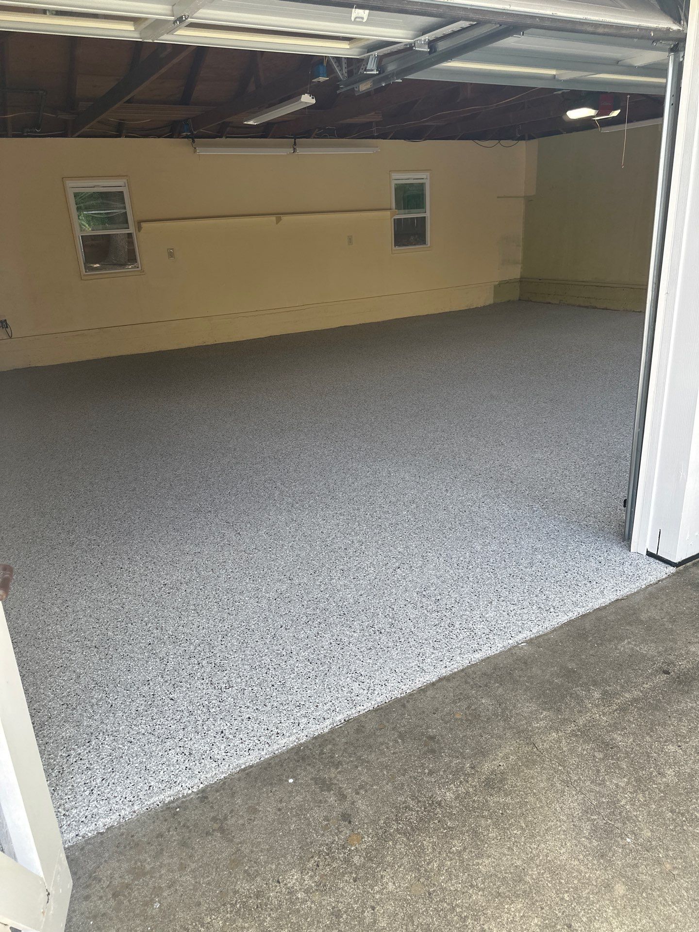 Polyurea Garage Floor Coating with Coyote Chips in San Luis Obispo by MGP Coatings