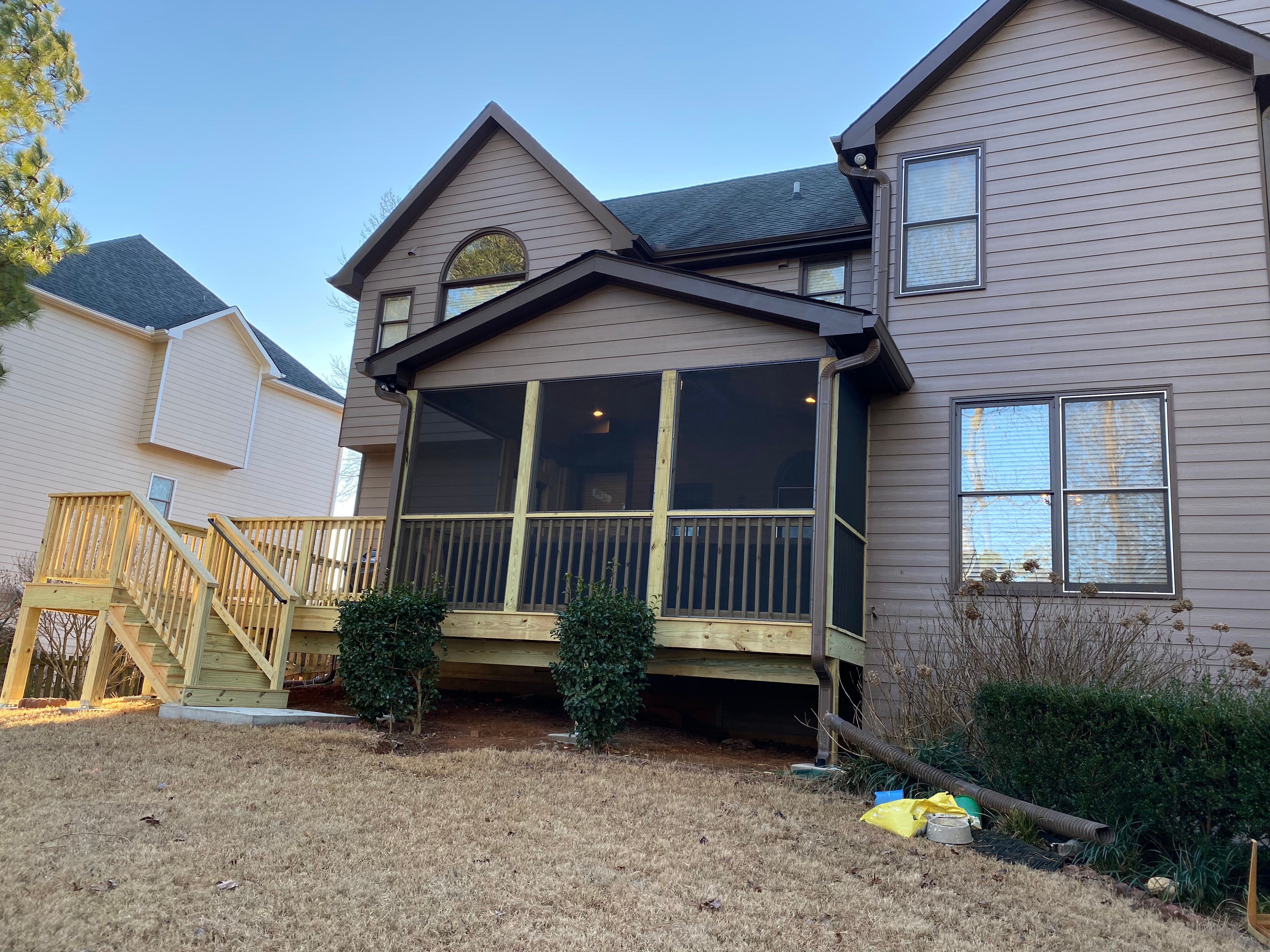 Custom Screened-In Porch and Deck Addition in Powder Springs by Swift Home Renovations