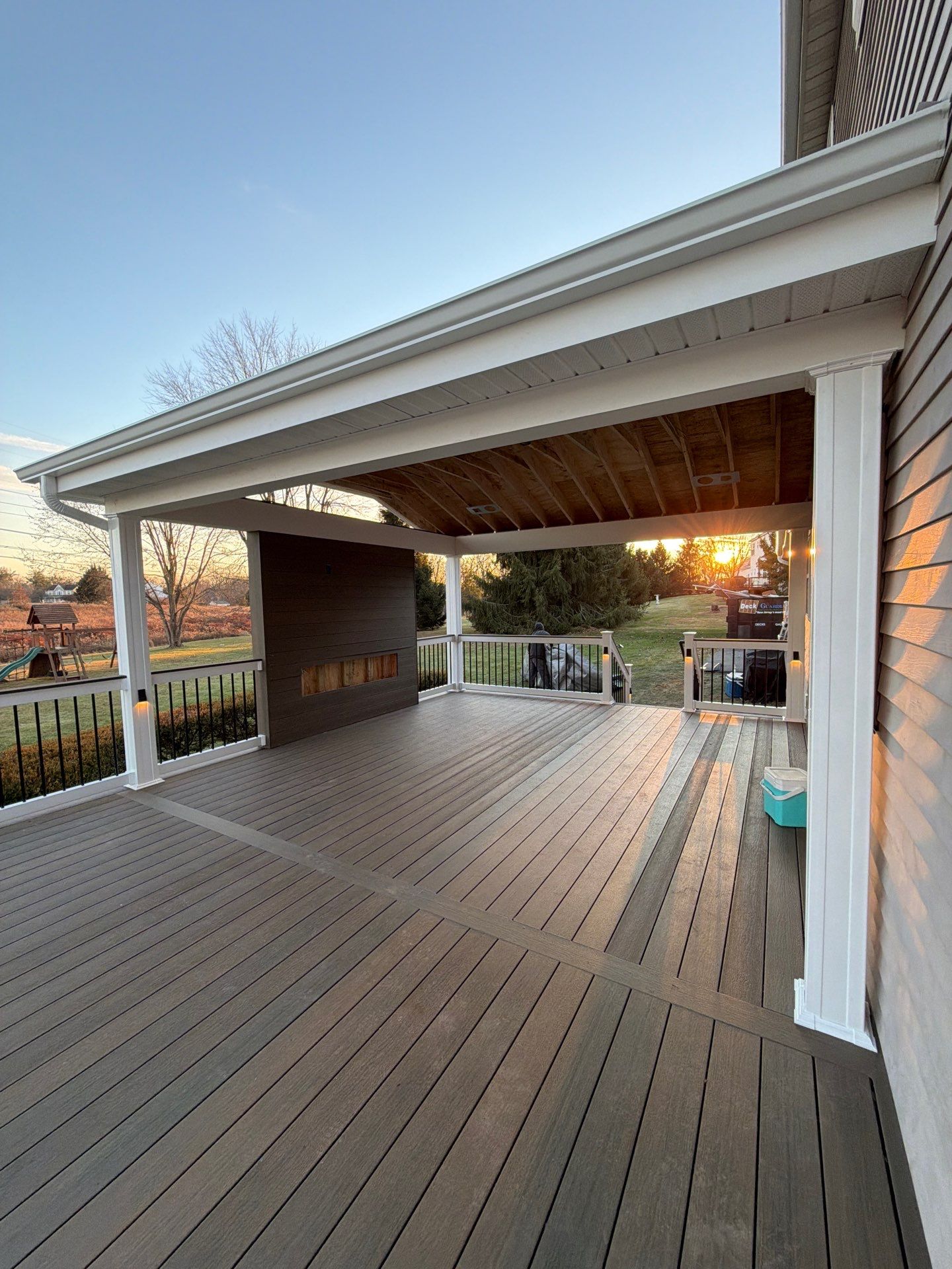 New Deck With a Roof and TV Mount in Raritan, New Jersey by deck guardian