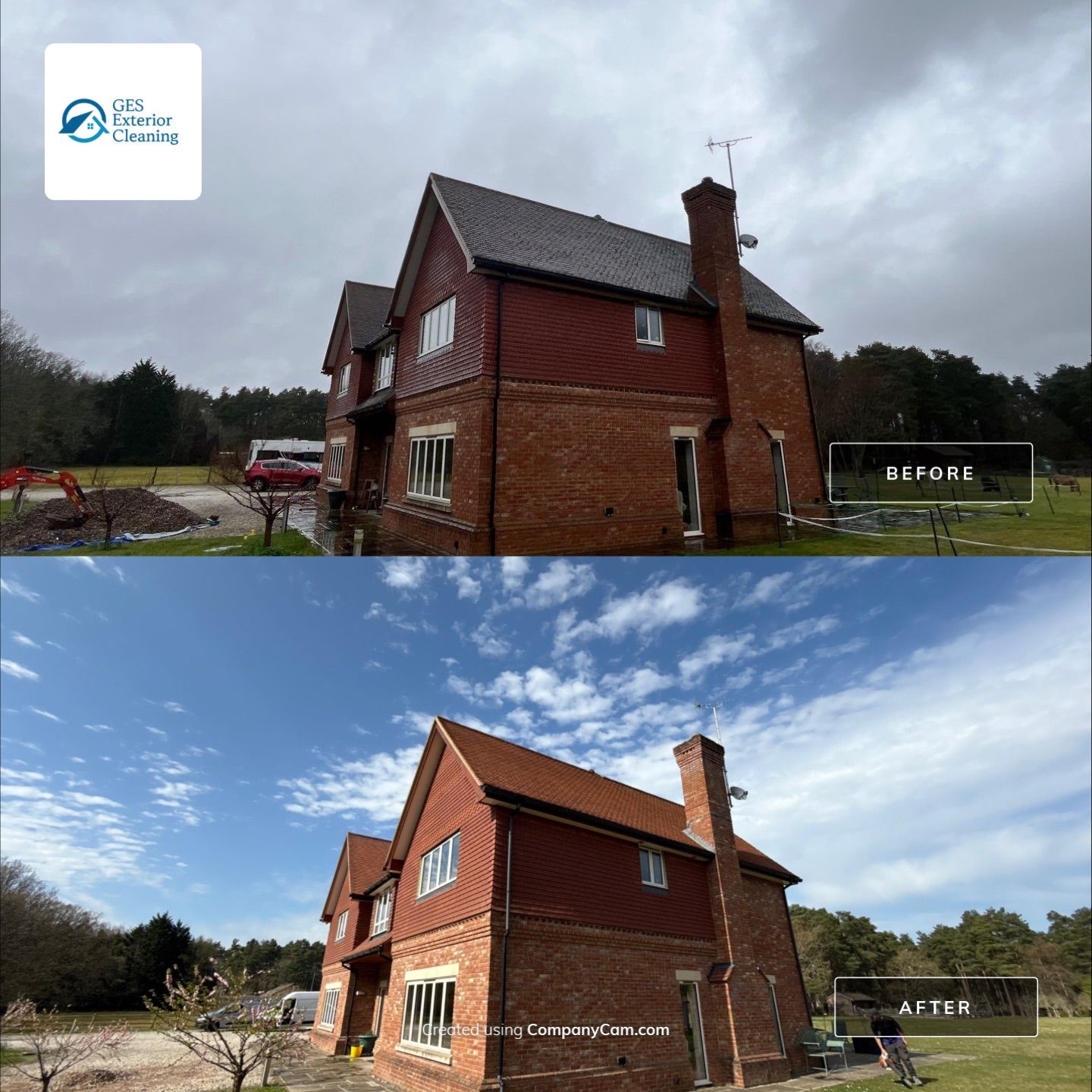 Roof Clean - Moss Removal - Gutter Clean using Honda 15lpm Low Pressure Washing Machine by Ges Exterior Cleaning ltd