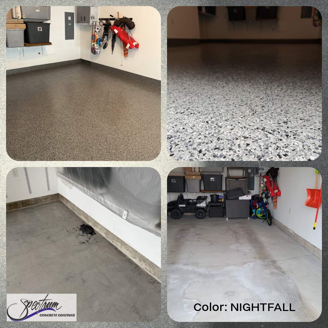 Garage Floor Coating using Penntek in Nightfall by Spectrum Painting, LLC