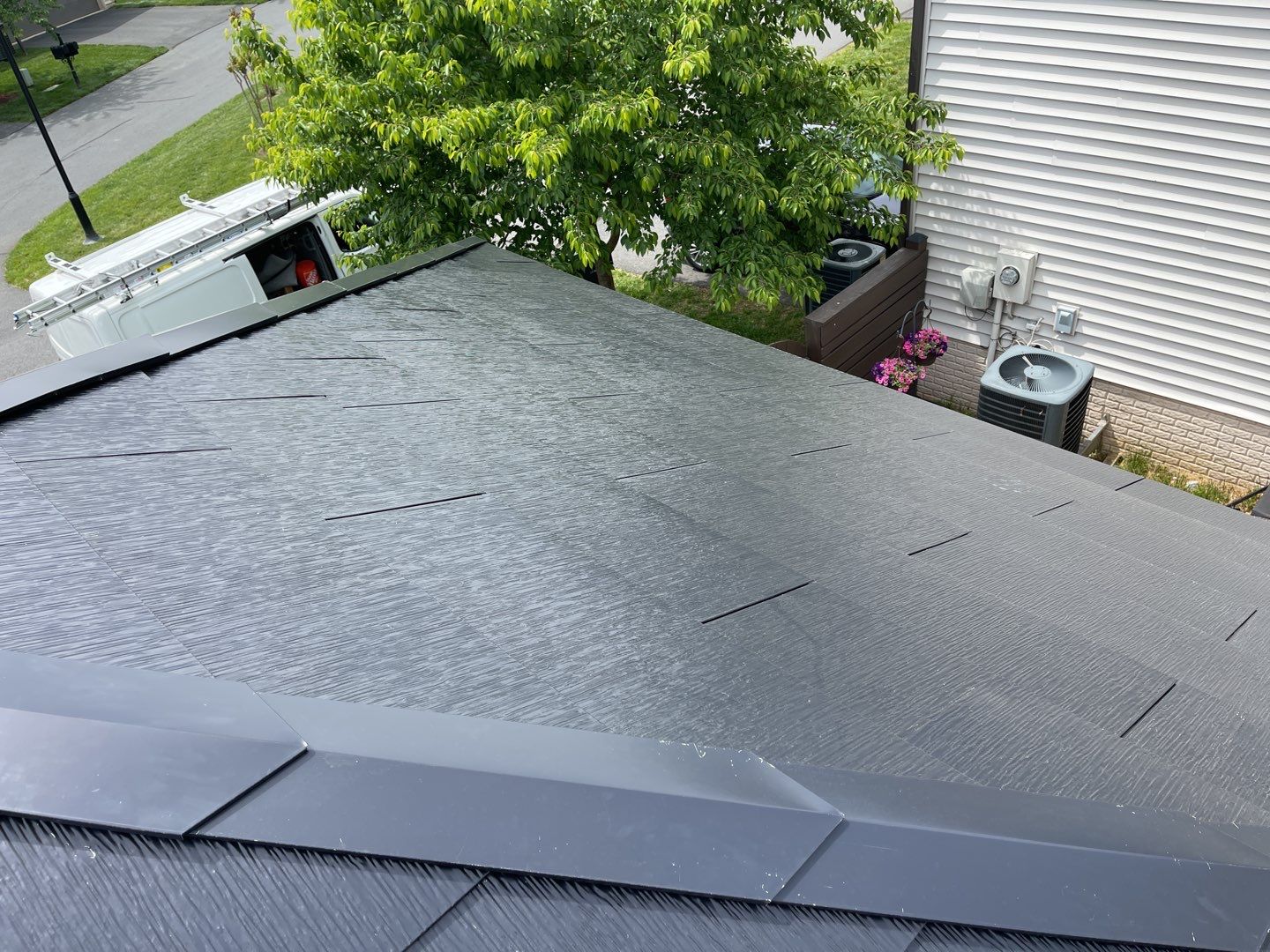 Tesla Solar Roof using Tesla Solar Roof V3 tiles by American Home Contractors