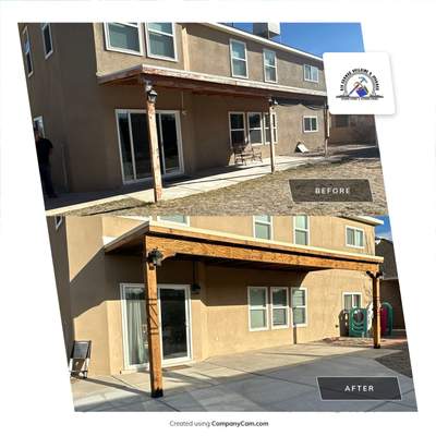 Patio Cover using Carved Douglas Fur