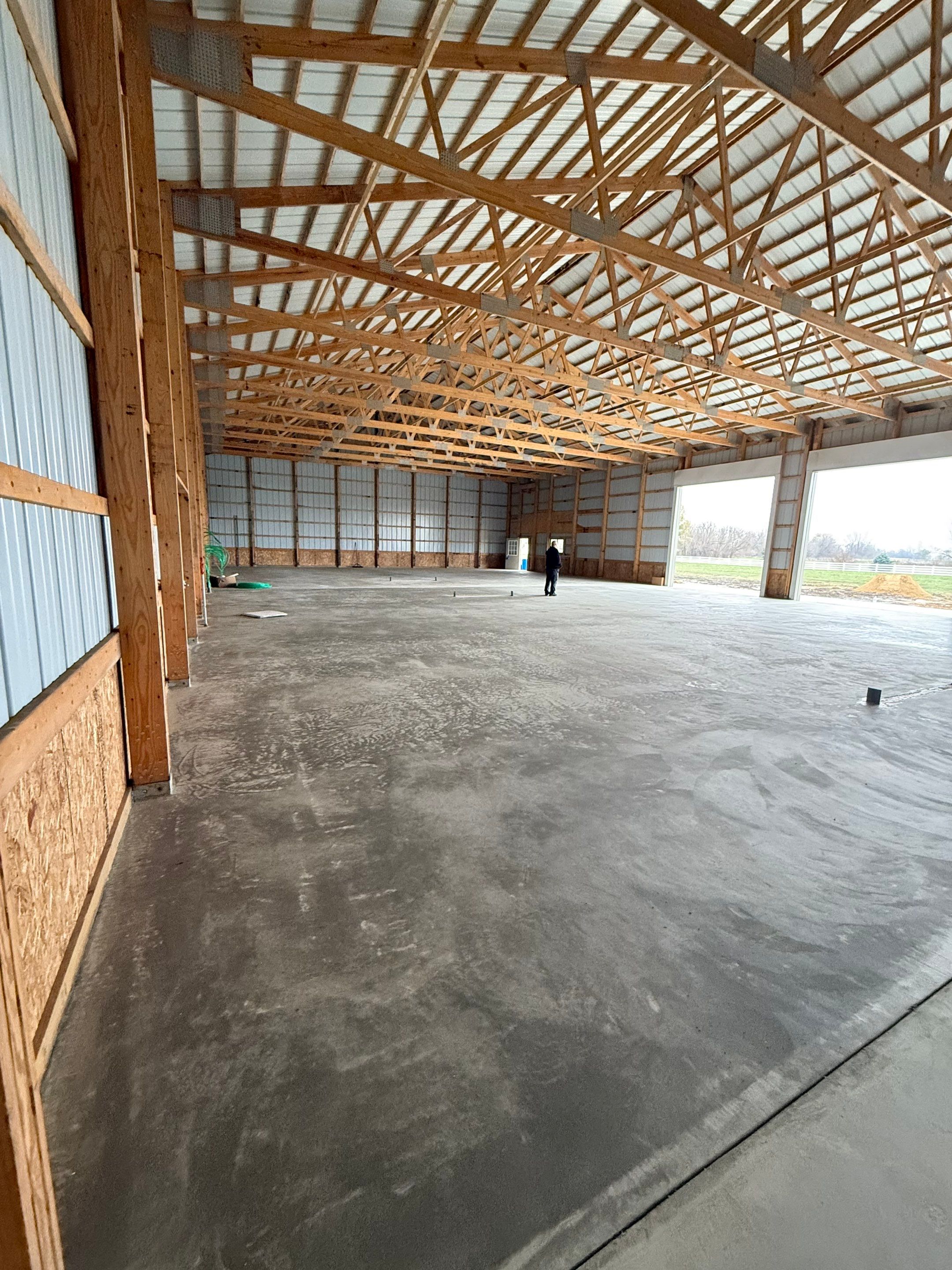 Gravel Pole Barn Concrete Coating by Level 10 Coatings