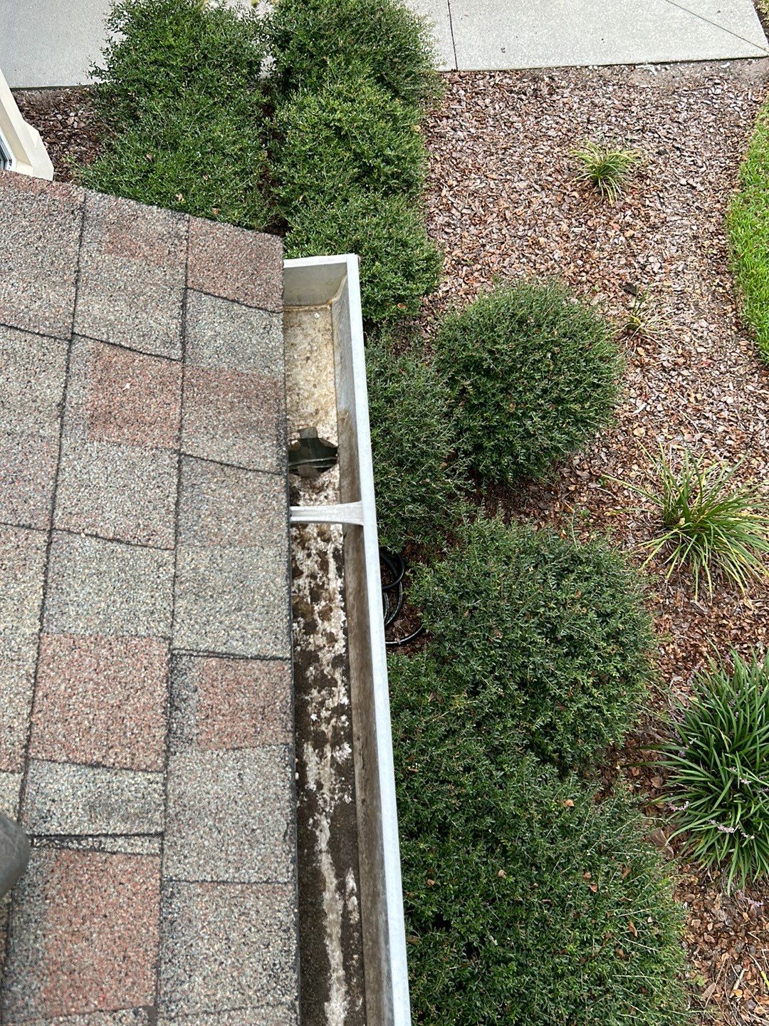 HOA gutter cleaning after photo.