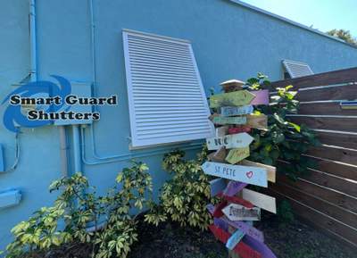 Decorative Bahama Shutters in Signal White