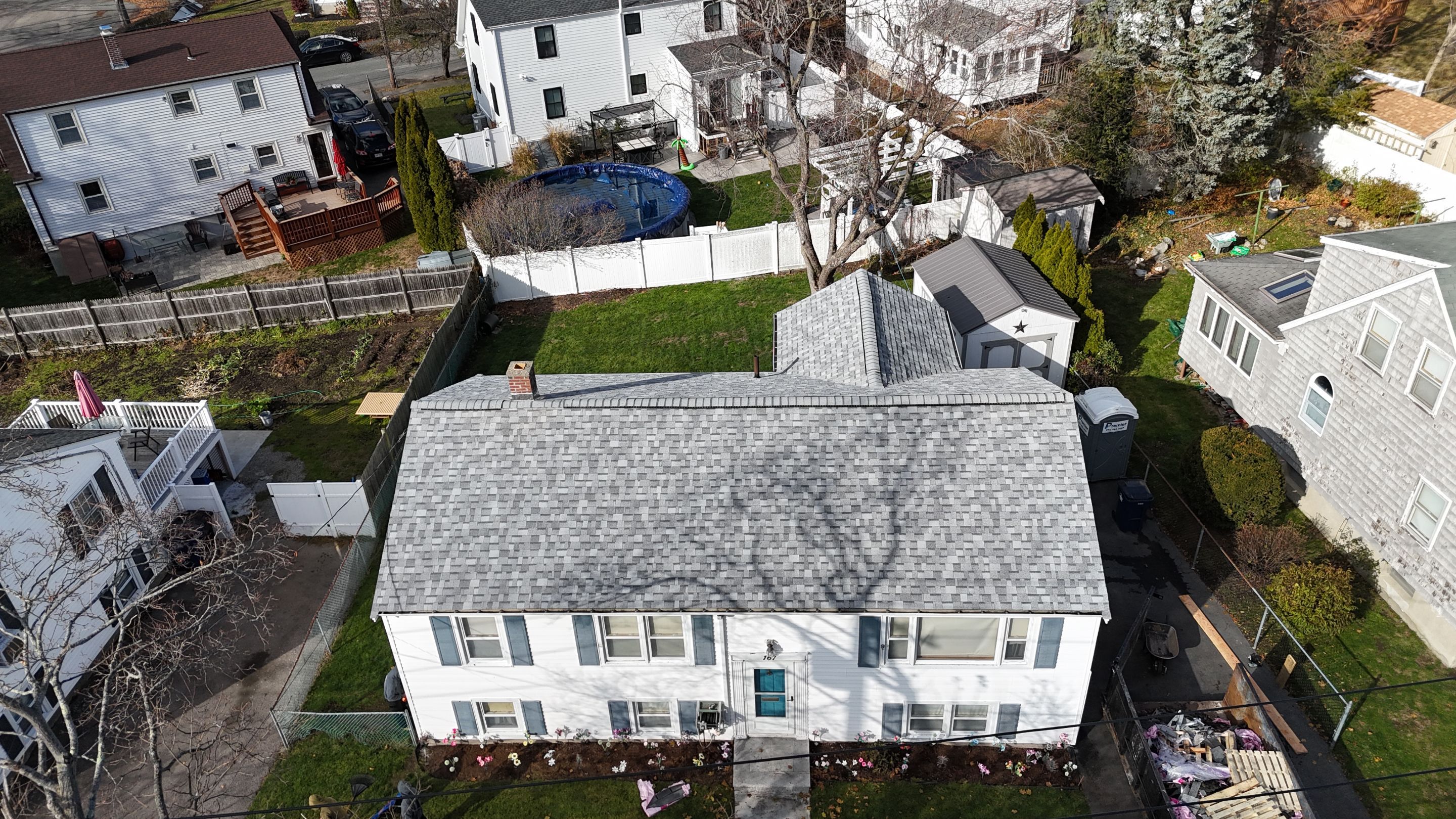  Full Roof Replacement & Chimney Flashing in Boston, MA – Owens Corning Duration, Sierra Gray by JOHNNYS PRO
