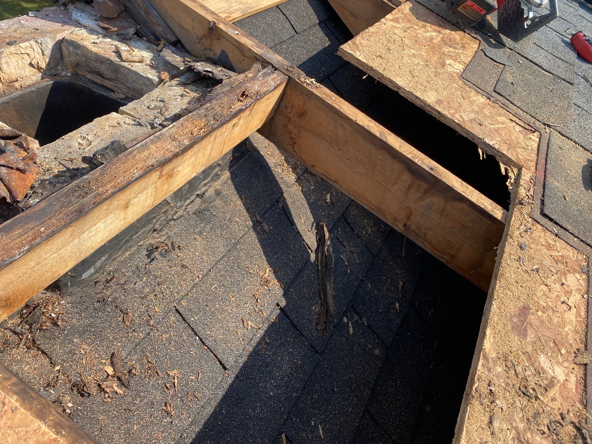 Roof Repair After Chimney Removal by Gellings Roofing & Siding