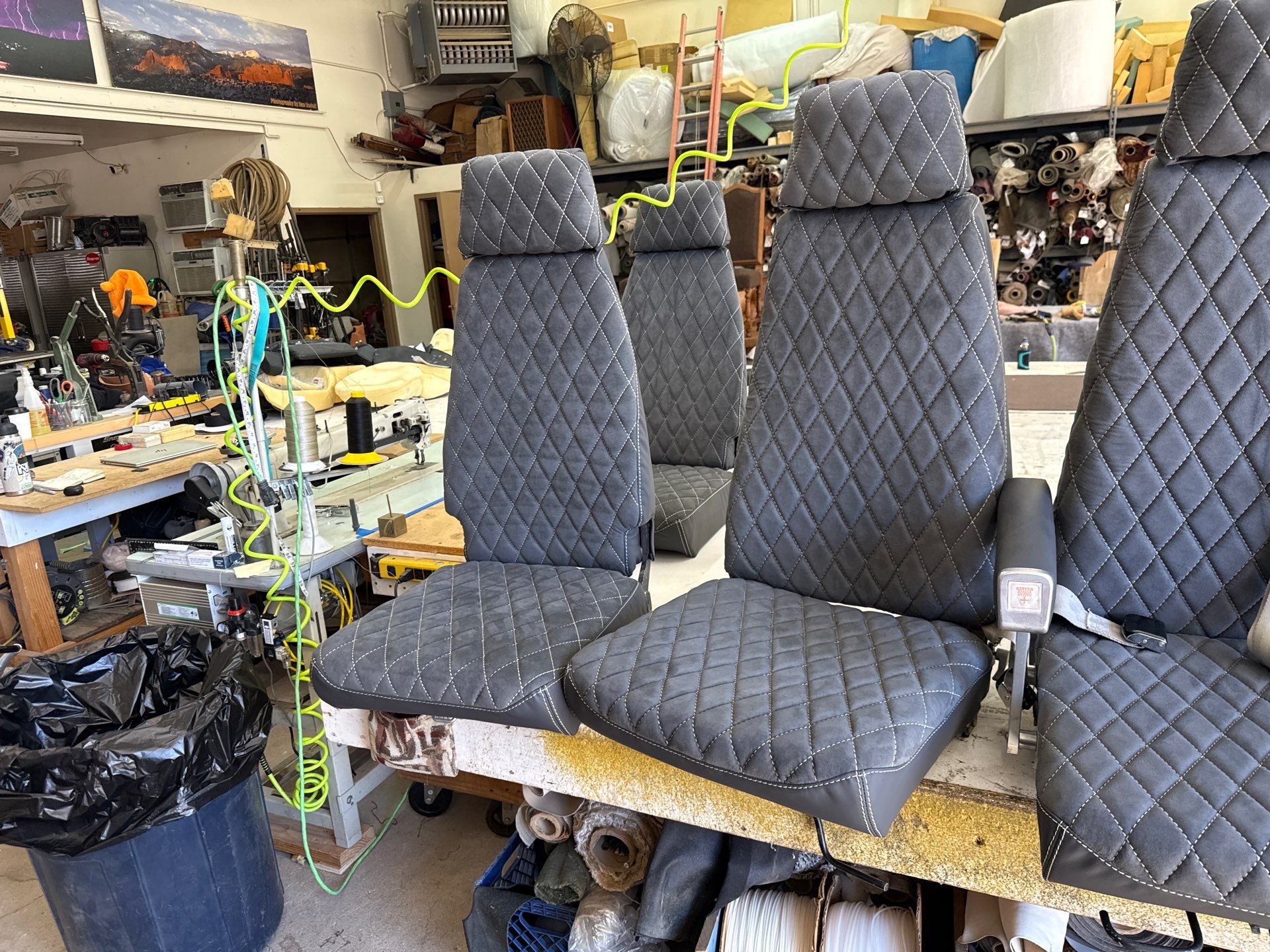 84 beech air craft seats by Rocky Mountain Upholstery Co