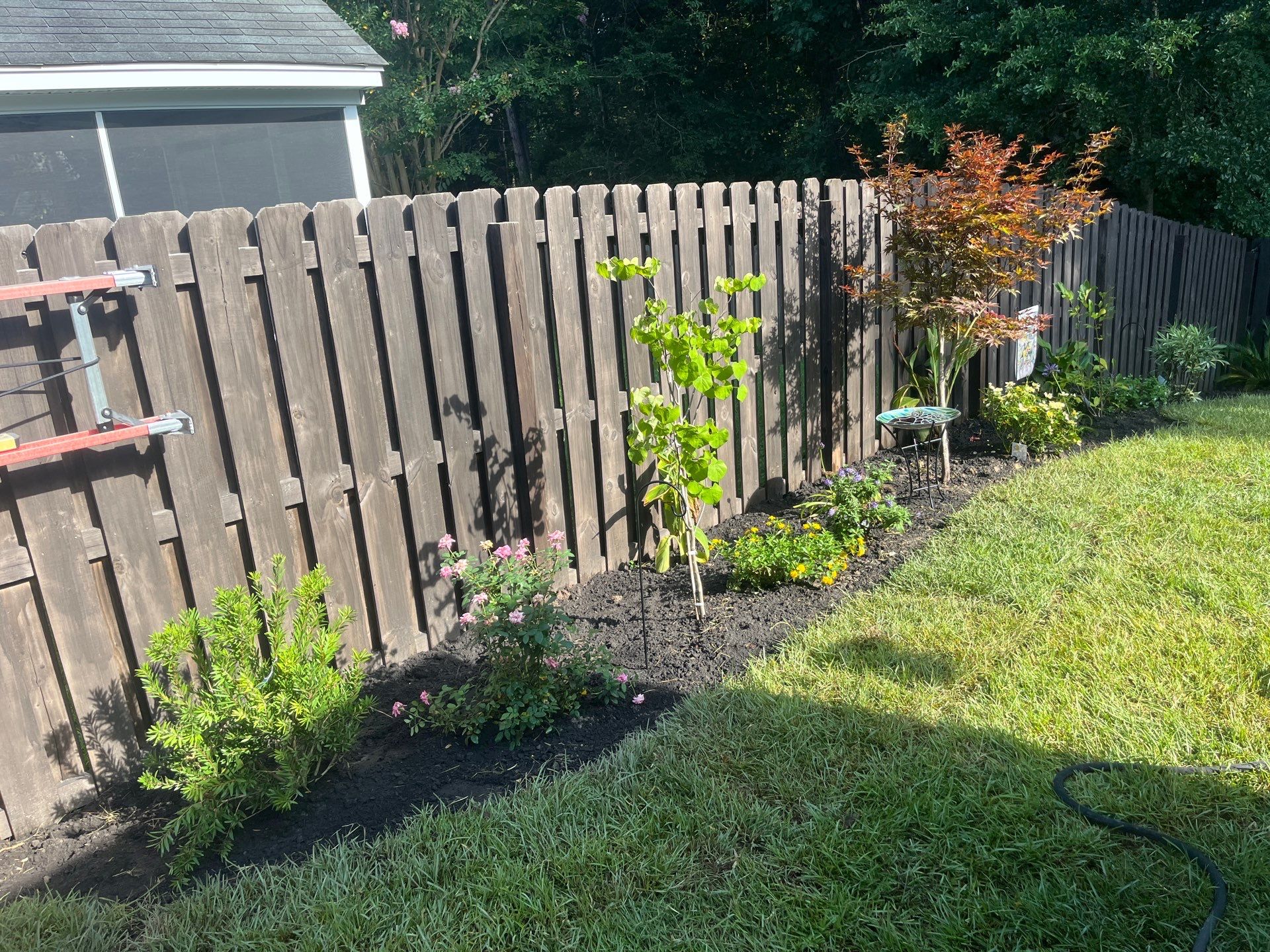 Backyard Sod and Flowerbed Installation in Summerville by Hudson Bros Lawn Care LLC