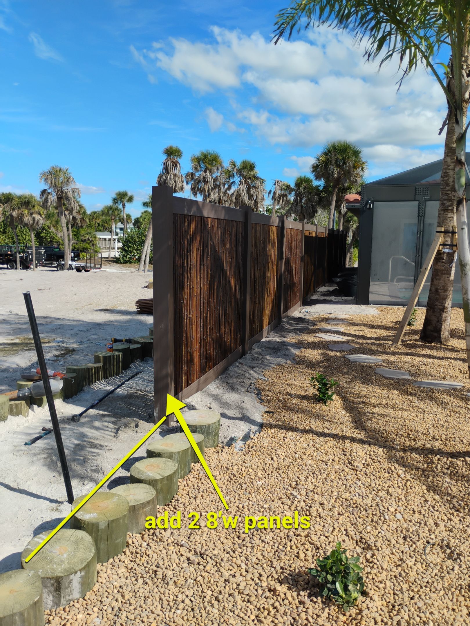 Custom Bamboo Vinyl Fence in Manasota Key by True Fence LLC