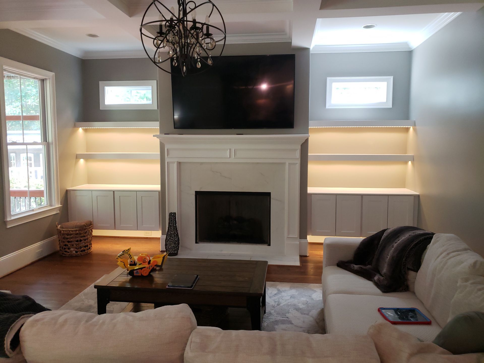 Fireplace Transformed! Custom Cabinets by A Step Above Handy LLC