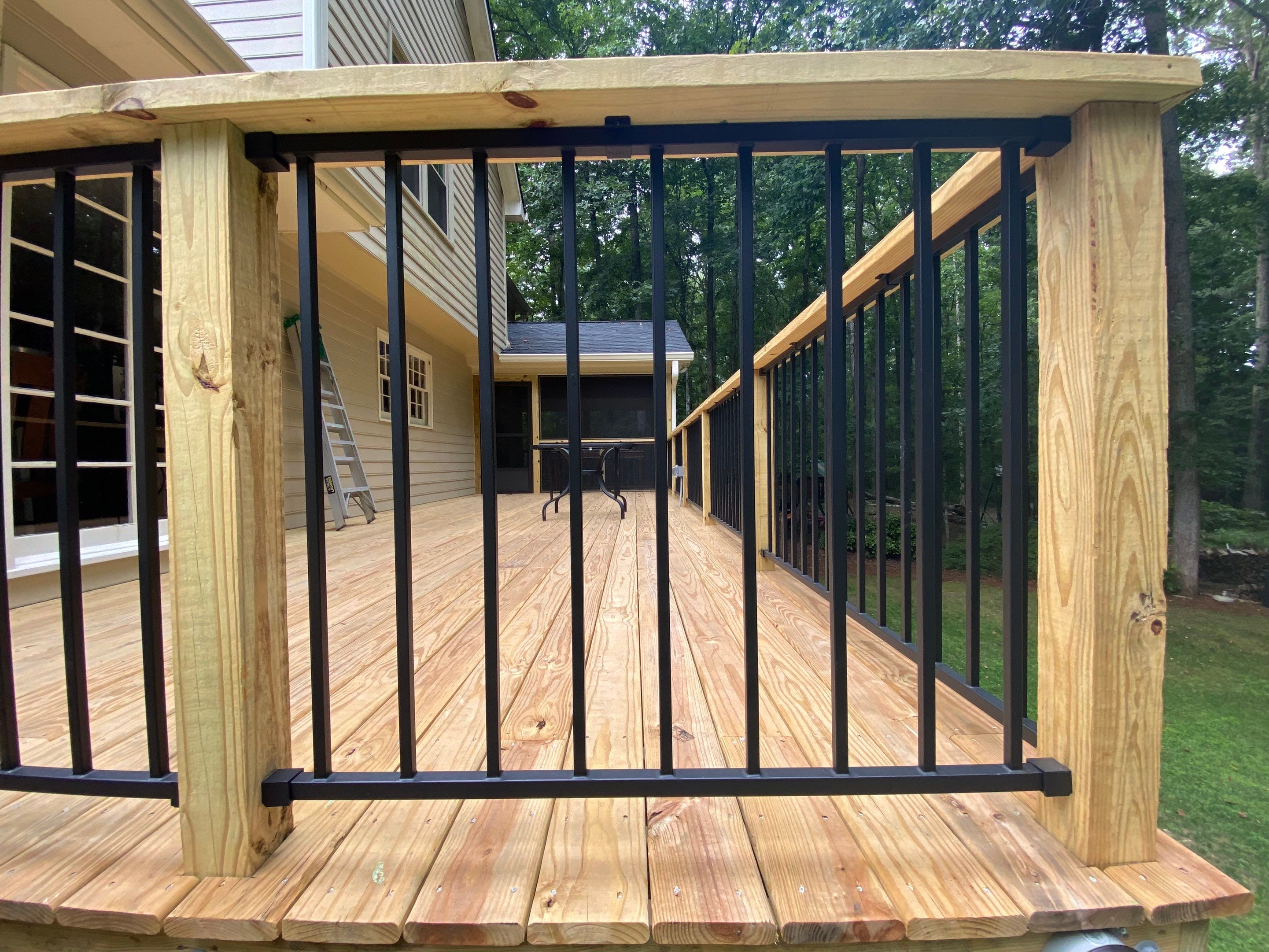 Custom Elevated Wood Deck and Screened Porch in Marietta by Swift Home Renovations