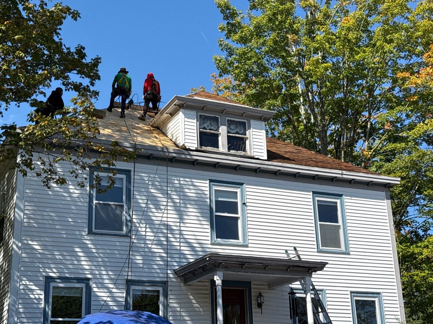 Full Roof Replacement on Historic Farmhouse with Decking Replacement – Repeat Customer by Sensible Home Solutions