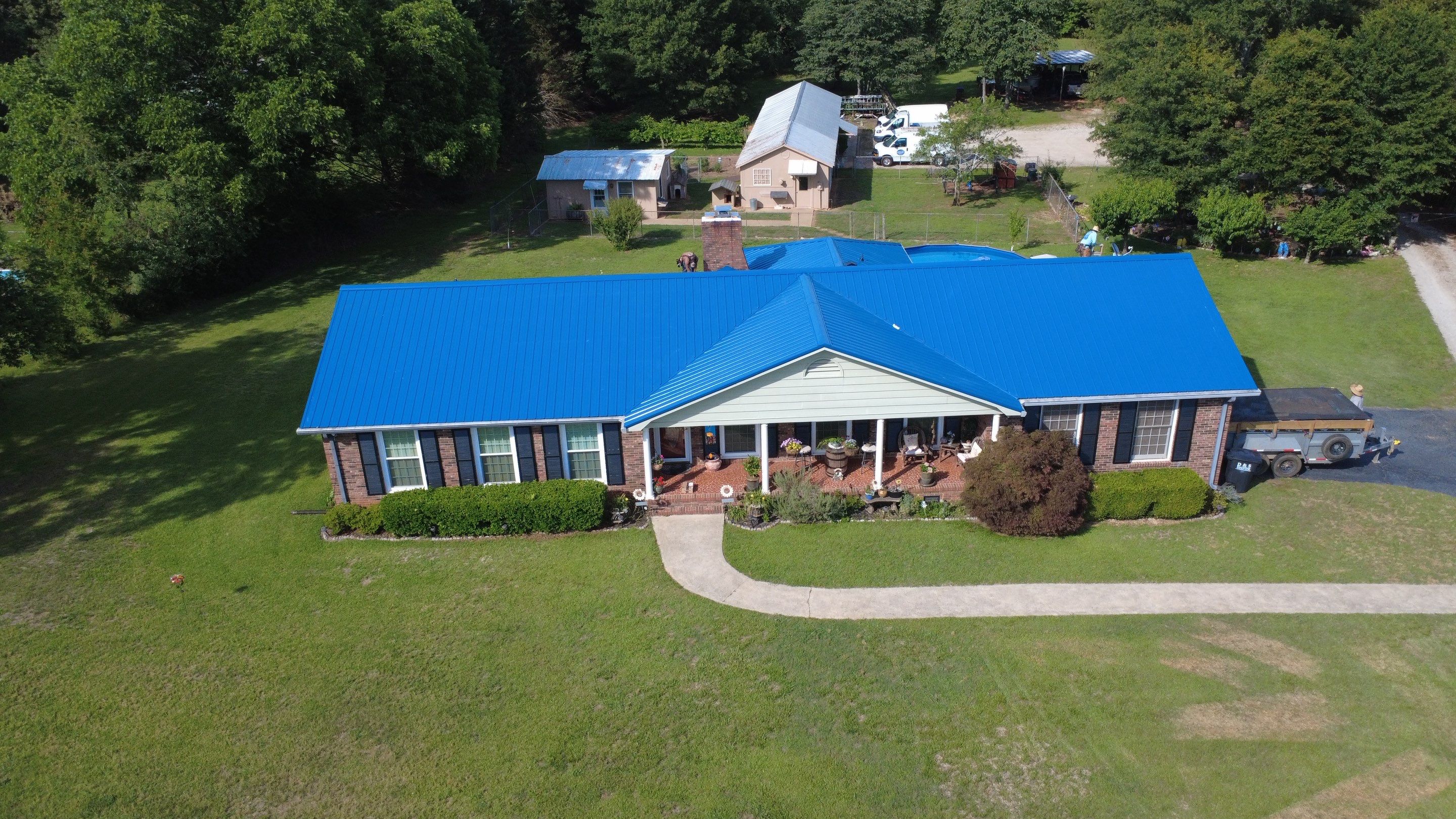 29-Gauge Metal Roof Installation in Piedmont, SC | Gallery Blue Tuff Rib Steel Roofing