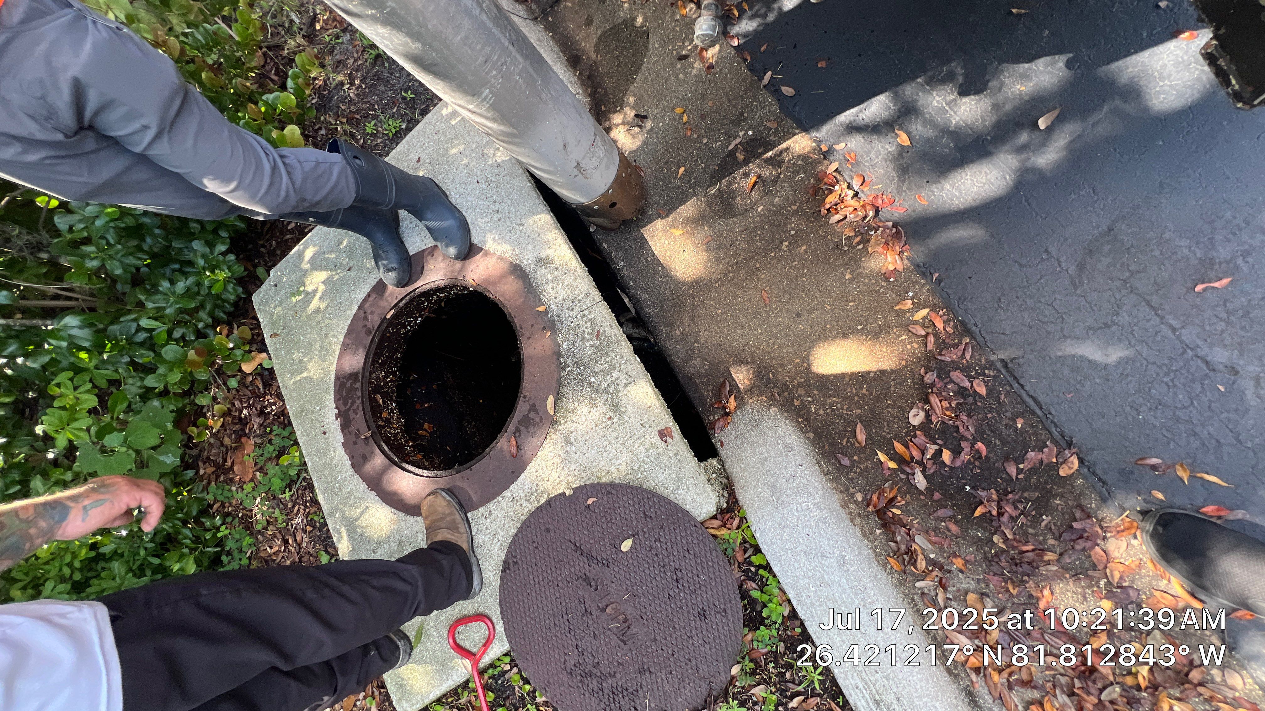 Catch Basin Cleaning with 1 Tom Plumber in Estero by APS Power & Water