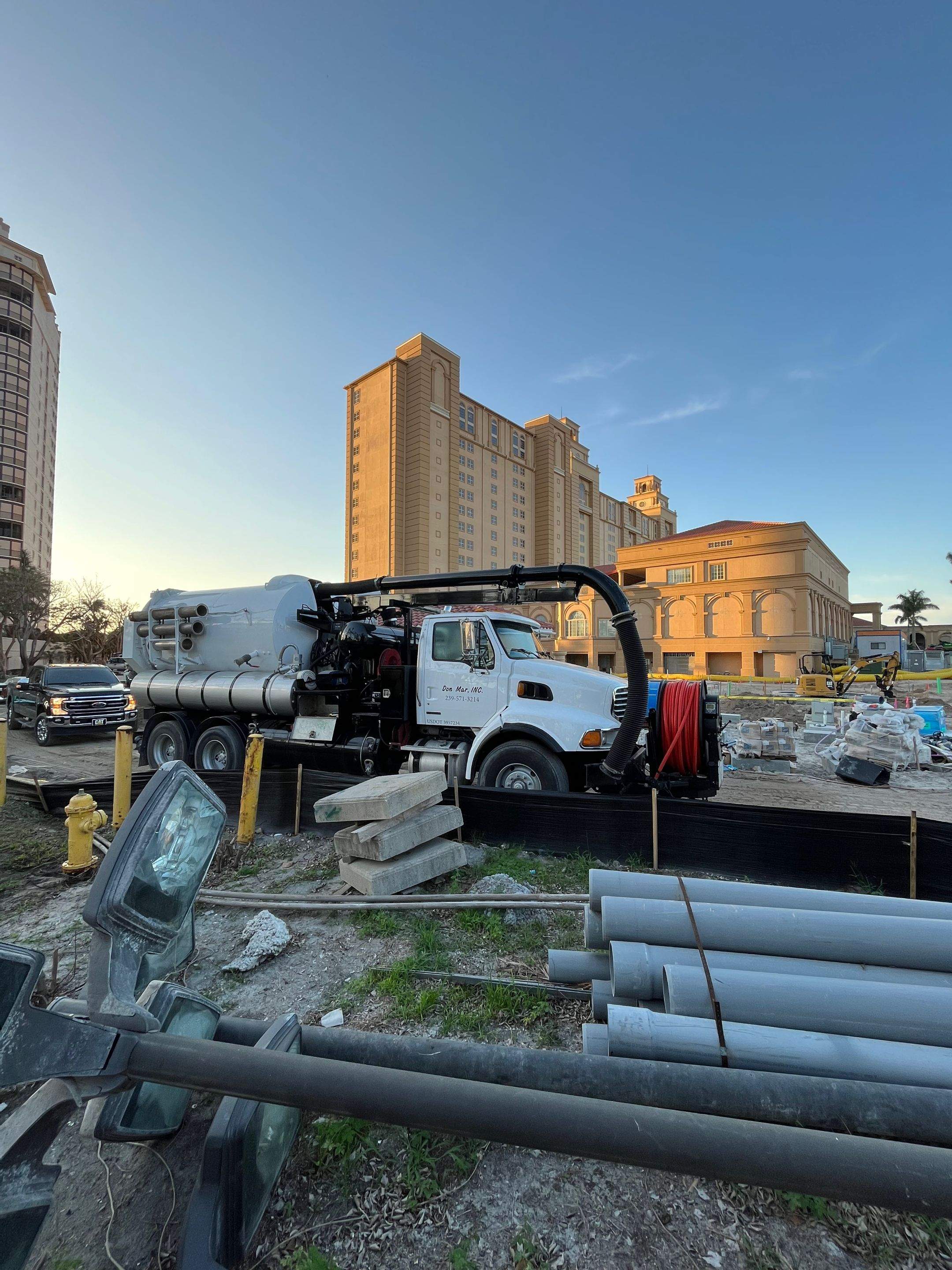 Ritz-Carlton S. Pool Deck & S. Service Rd Drain Cleaning by APS Power & Water