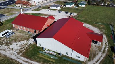 Commercial Roof Metal Replacement - Color Rustic Red