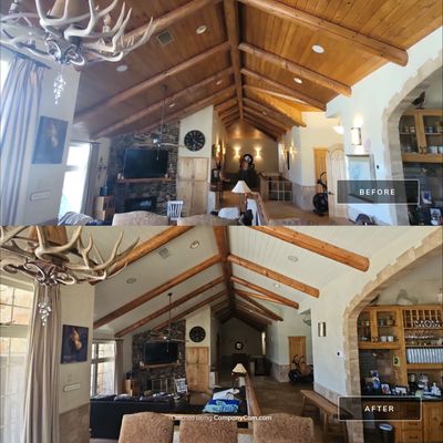 Log Cabin Ceiling Painting