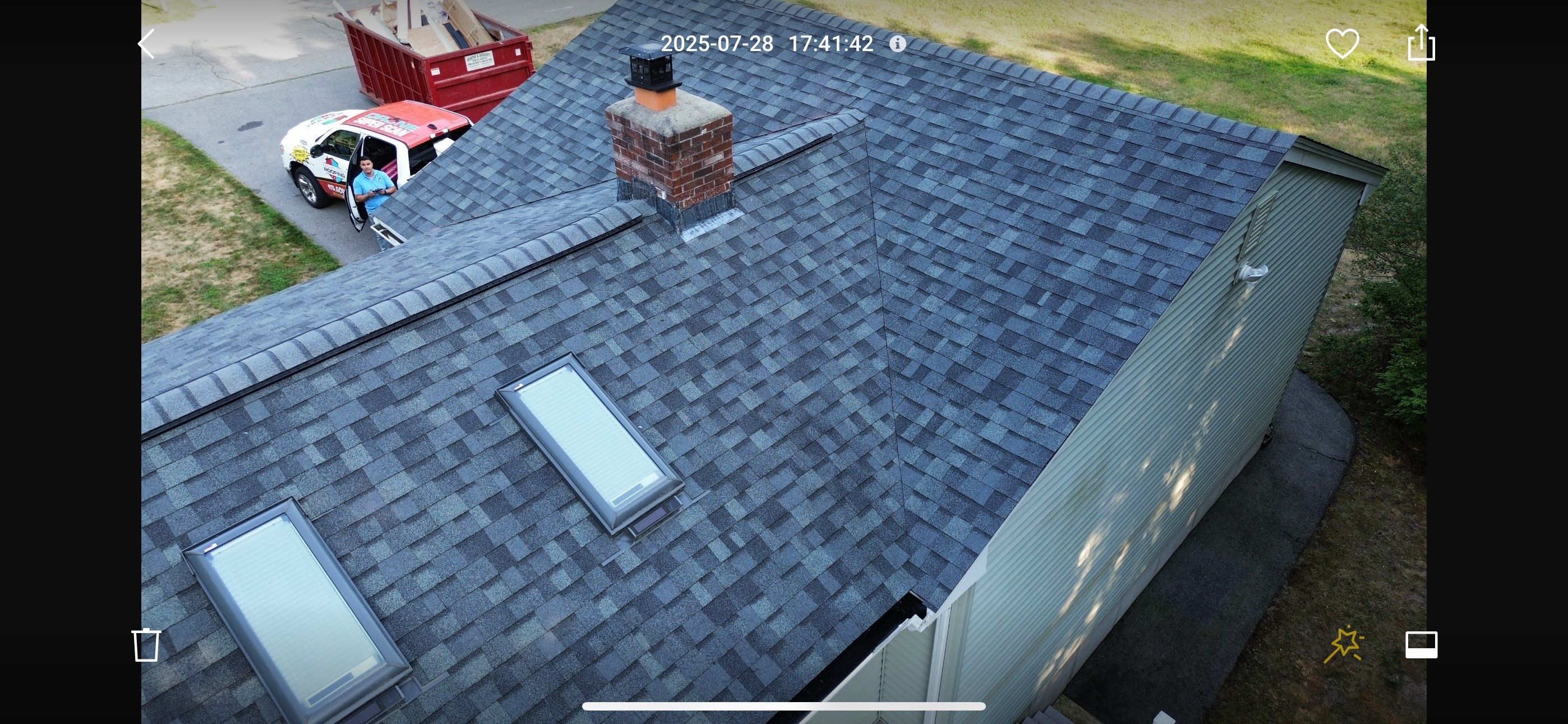 Complete Roof Replacement with Chimney Flashing, Gutter Guard System, and Vinyl Siding Repairs by Mighty Dog Roofing of Greater Middlesex County