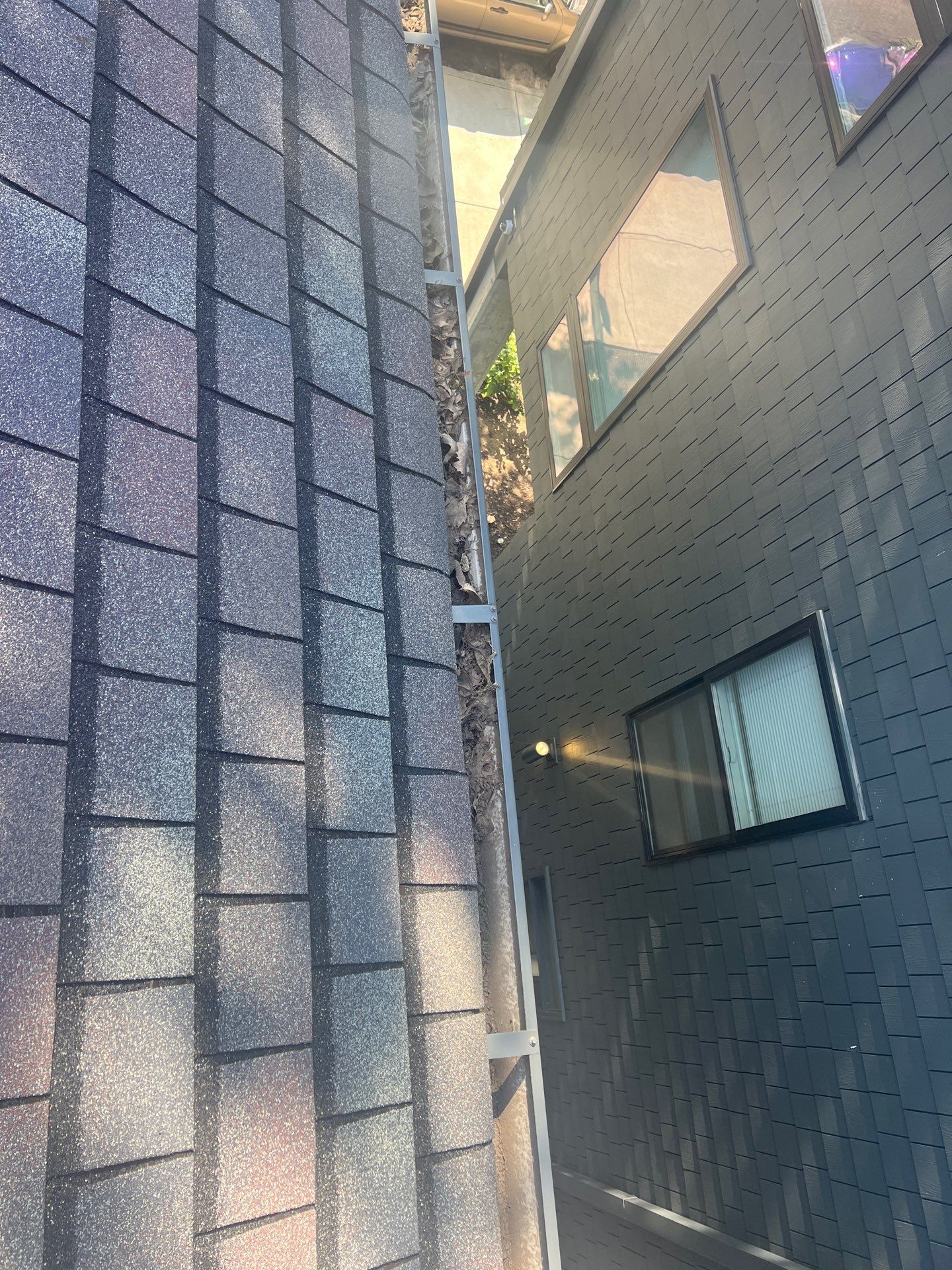 HOA gutter cleaning before photo.