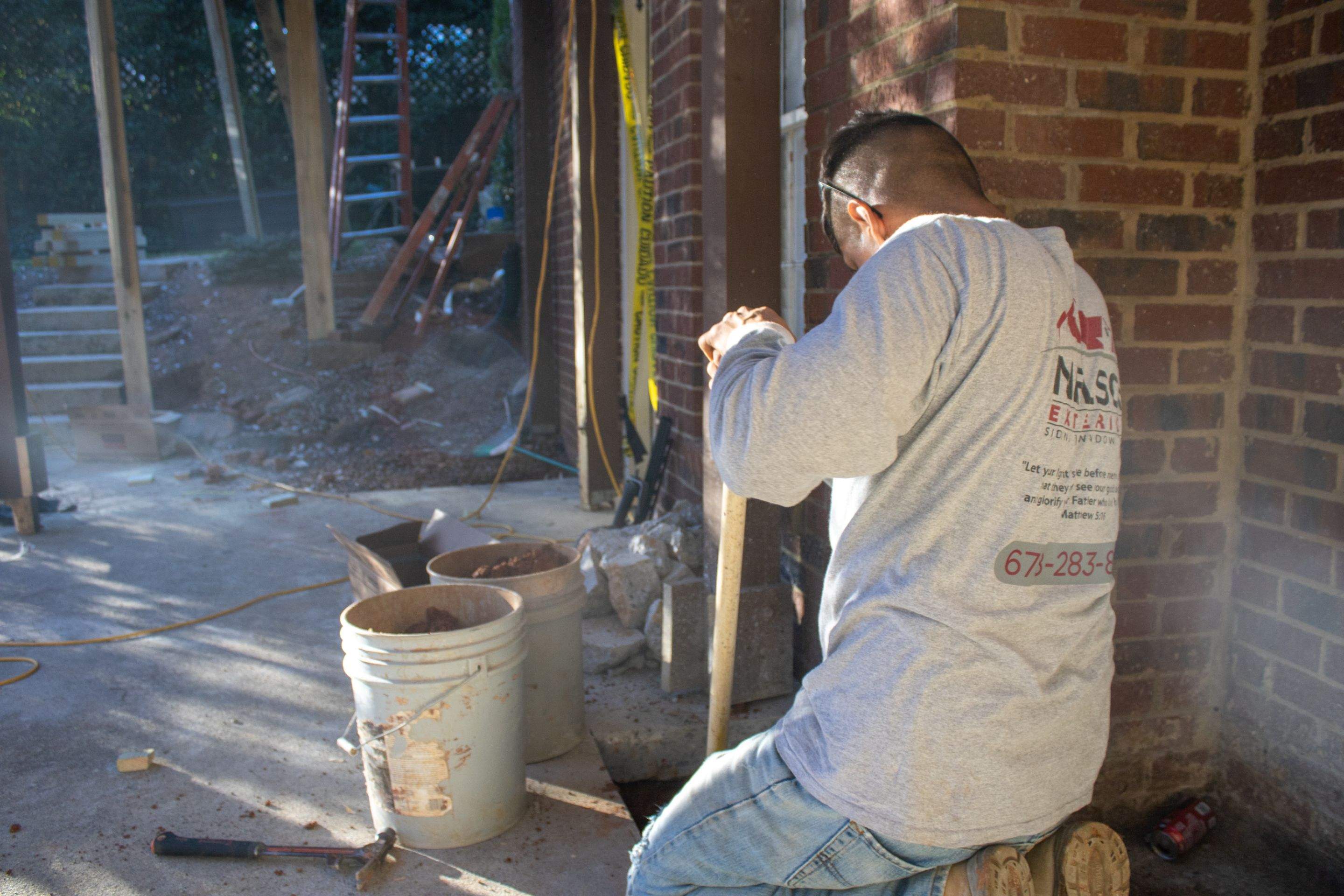 Timbertech LED Light Installation on Wood Deck Build in Marietta, GA by Nelson Exteriors 
