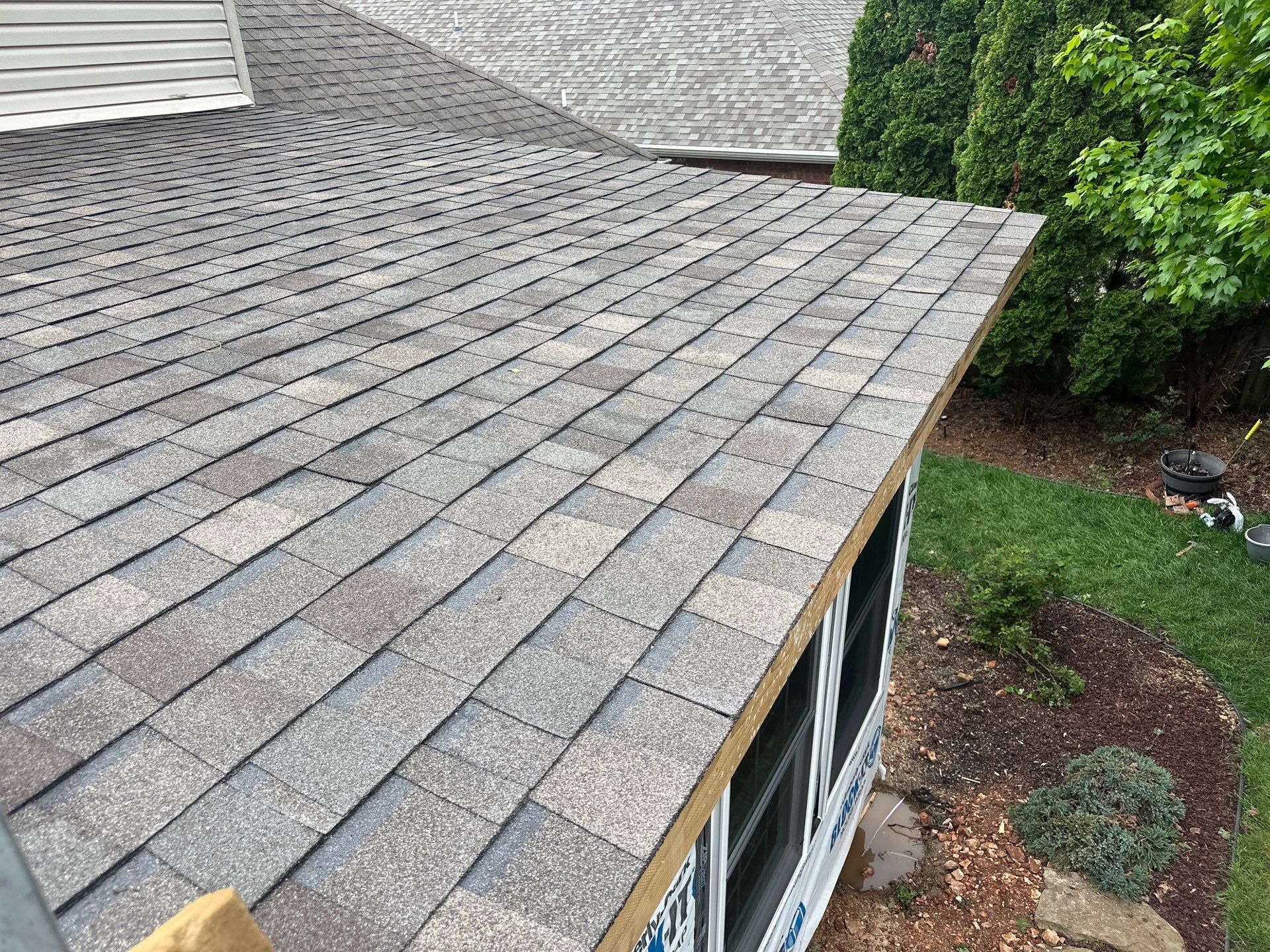 Residential Porch Roof Install - Atlas Pinnacle Pristine Shingle - Color Weathered Wood  by Titan Commercial & Residential Roofing 