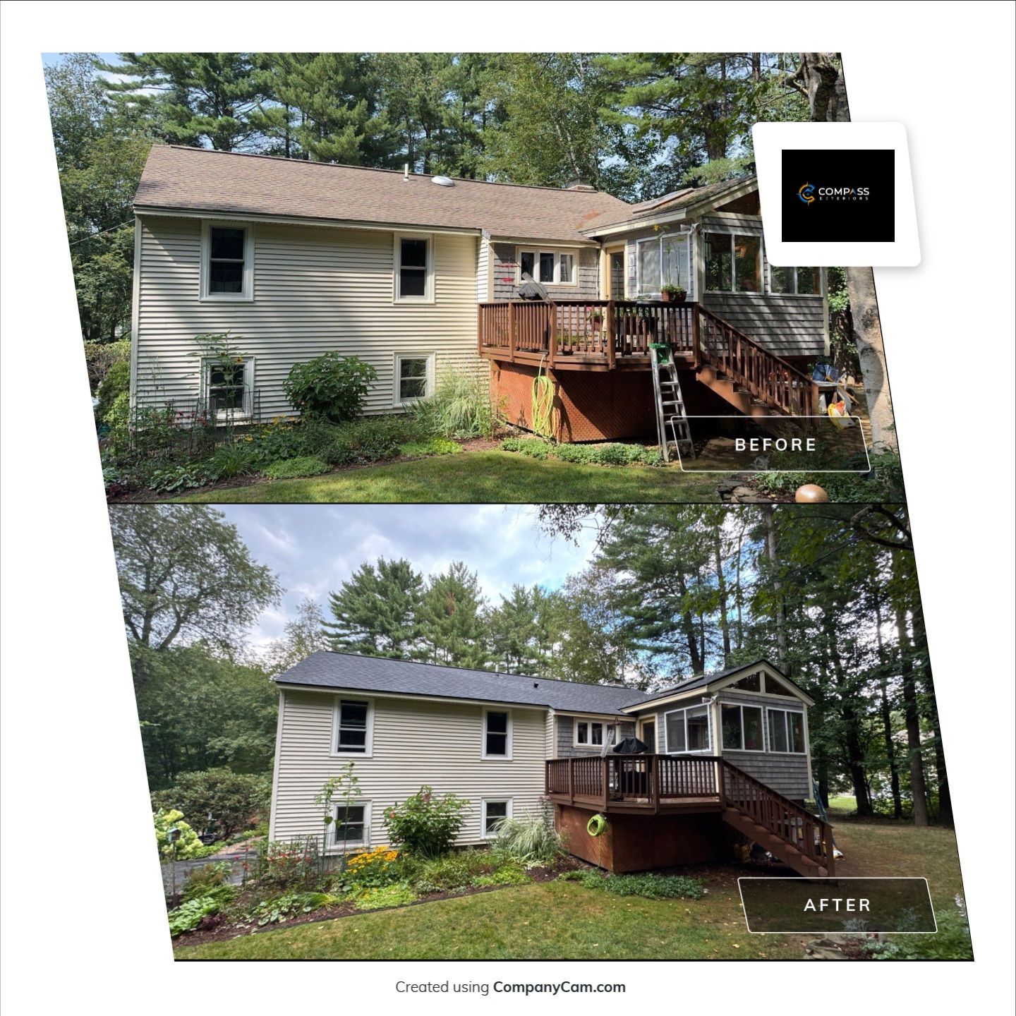 Roof Replacement in Stratham, NH - OC Onyx Black w/ Black Drip Edge by Compass exteriors