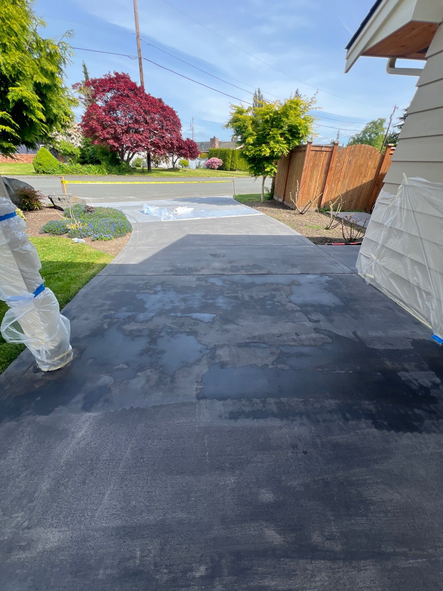 Colored Concrete Driveway Repair with Sealer| Everett    by Jireh Asphalt & Concrete Inc 