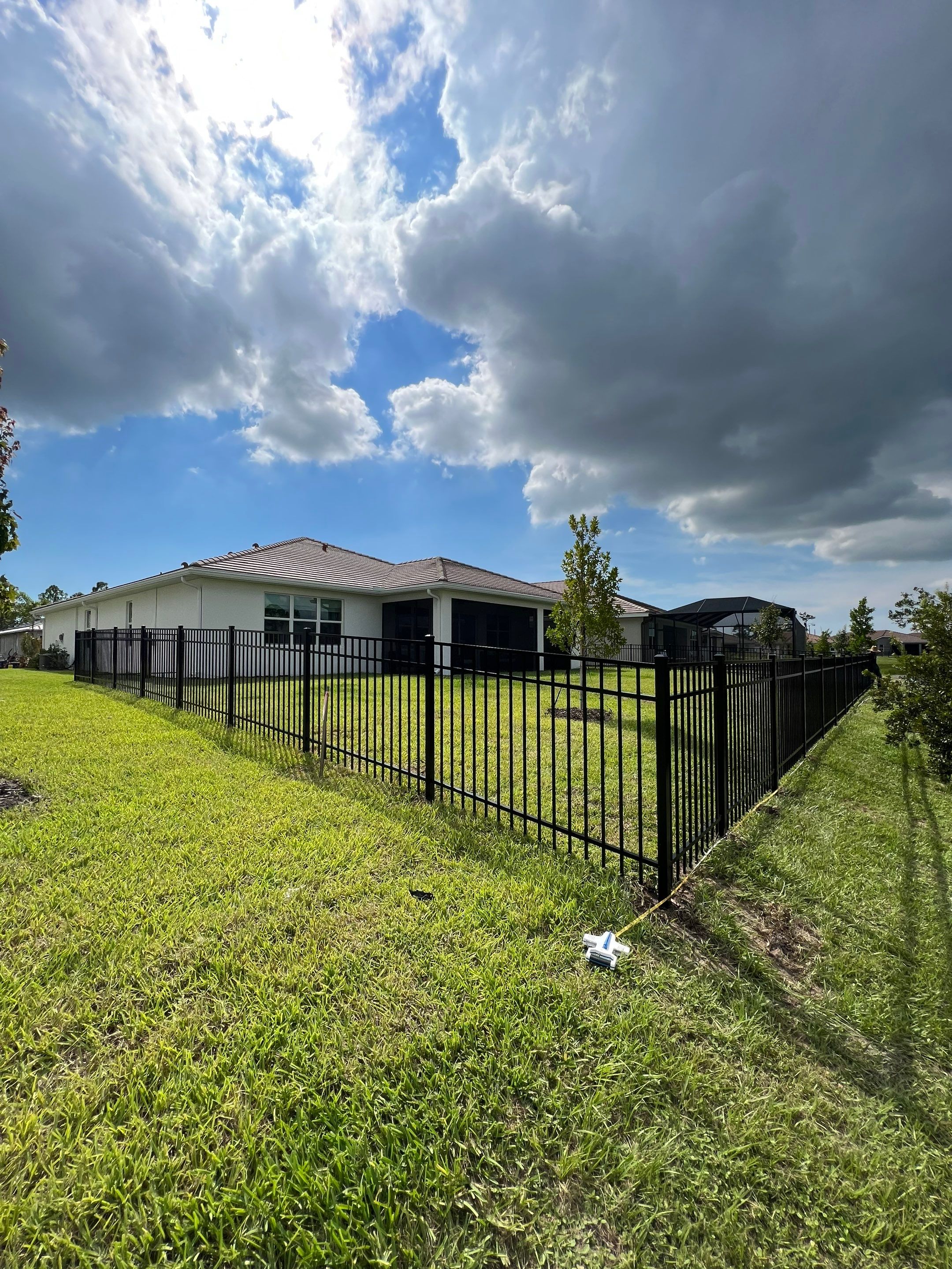 Aluminum Fence Installation using Black 3 Rail Aluminum Fence by Asap fence and gates, LLC