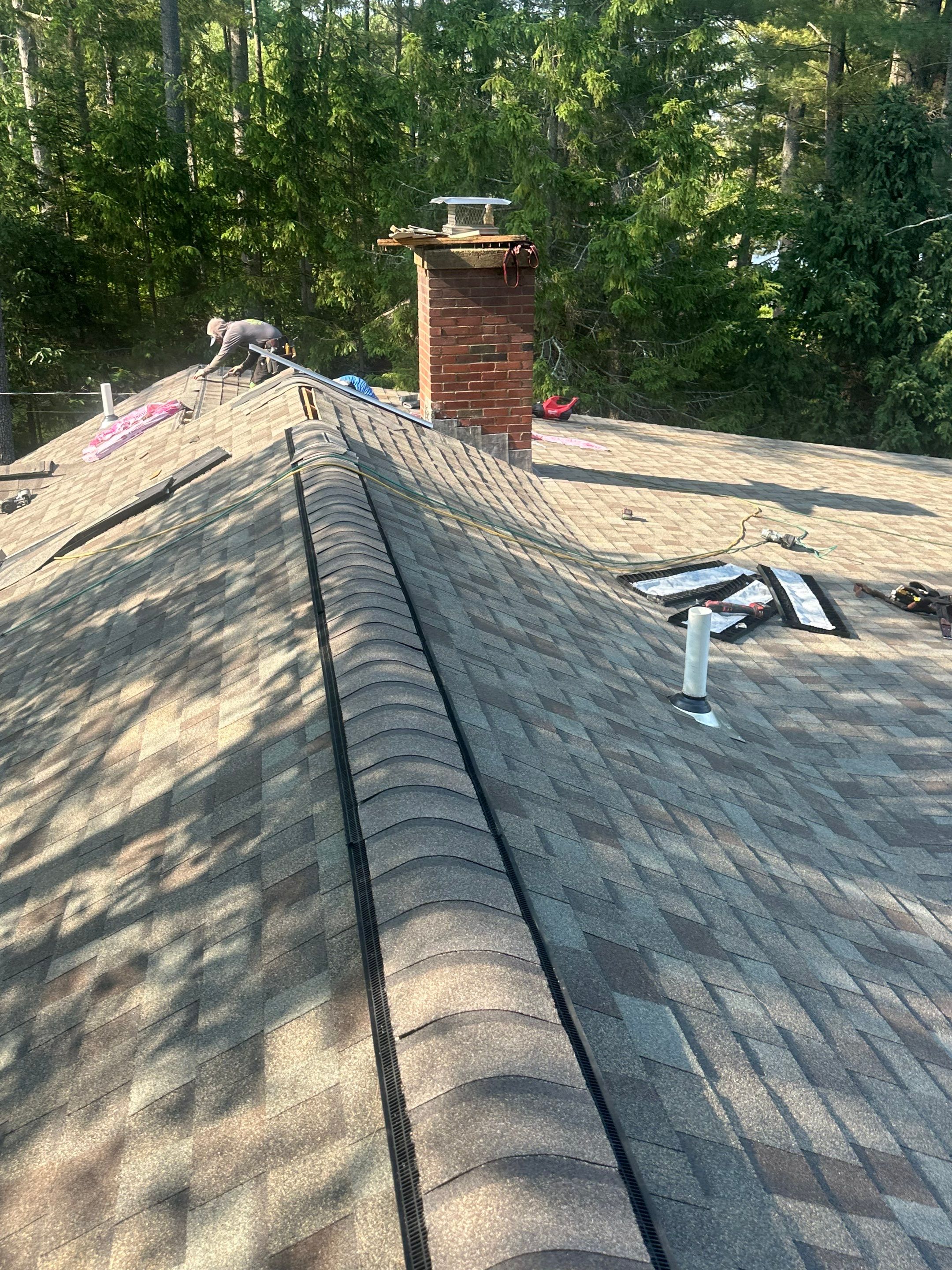 OC Roof Install On The Lake In Deerfield, New Hampshire by Tall pine roofing