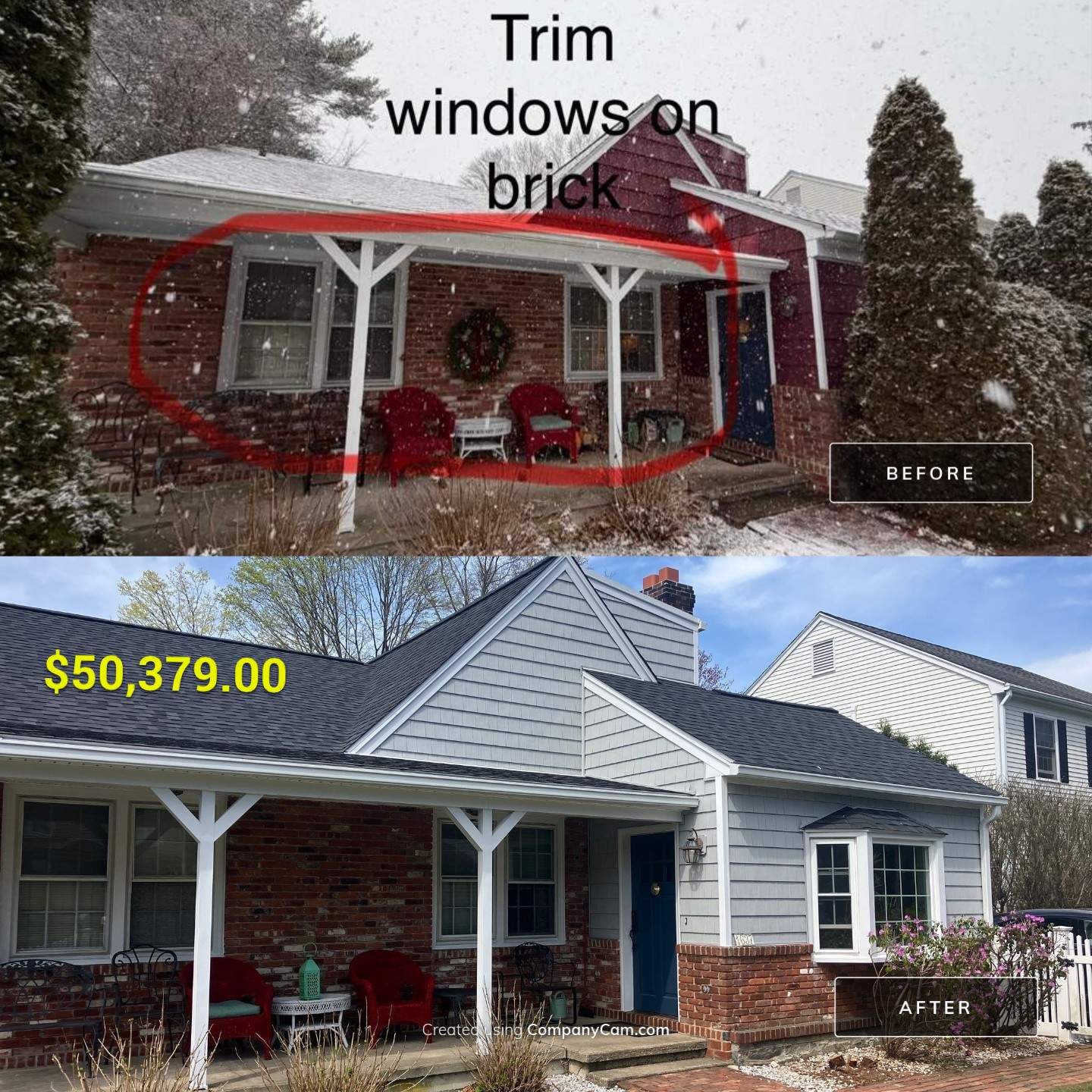 Siding transformation with Cert. Cedar Impressions D/7 Perfection Straight Bottom, Sterling Gray by DiGiorgi Roofing and Siding Inc