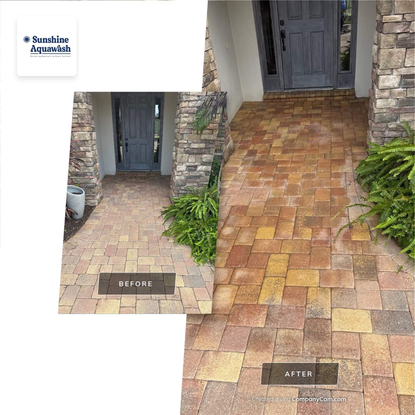 Paver Driveway Cleaning in Winding River Community, Bradenton, FL by Sunshine AquaWash
