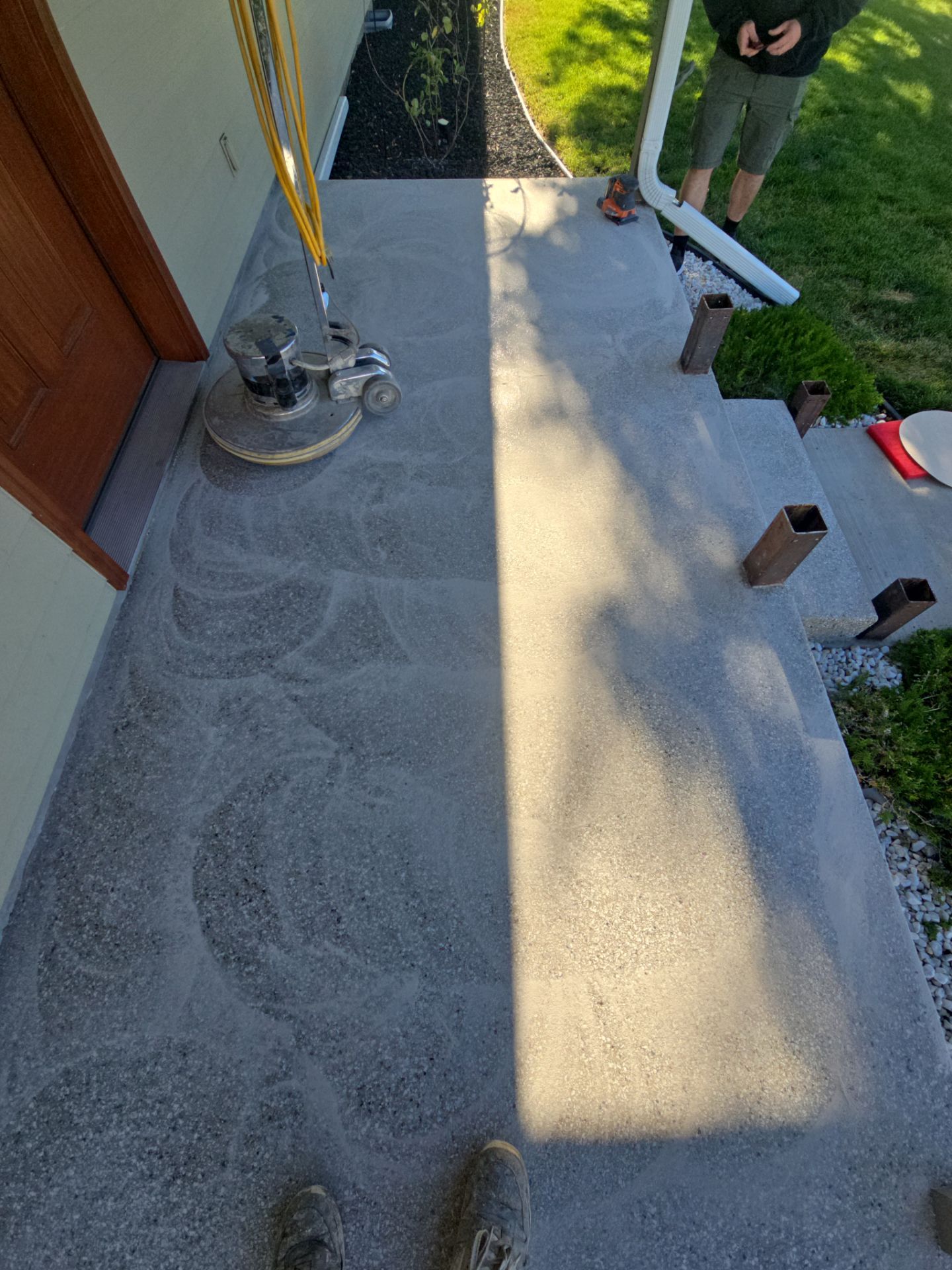 Front Porch and Entryway Transformation With Pebble Beach Flake Coating by Croc Coatings, LLC