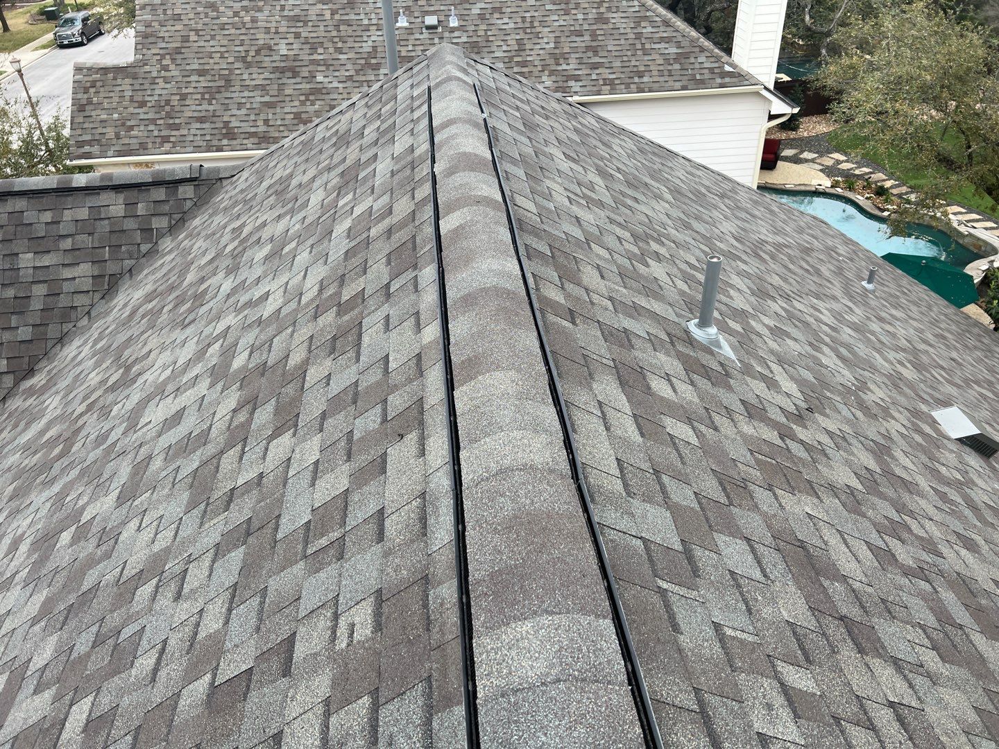 Roof replaced due to age by Oakwood Roofing and Construction, LLC