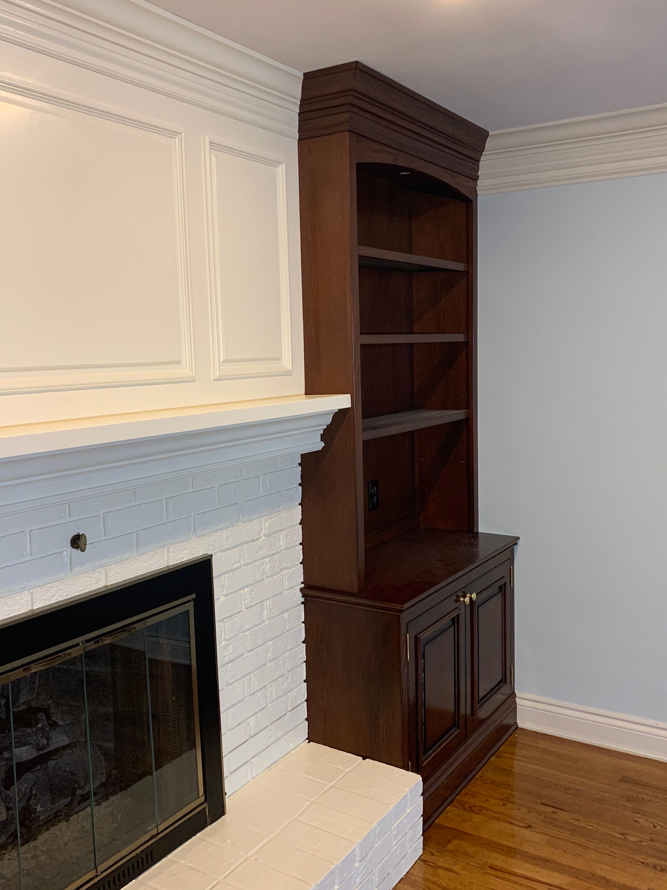 Fireplace/Mantle and Painting Stenciled Walls by Empire Painting Services, LLC