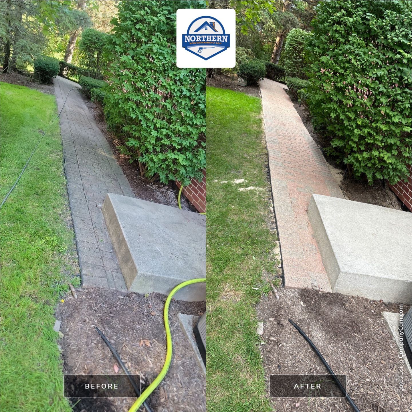 Brick paver repair, clean and seal by Northern Power Washing LLC.