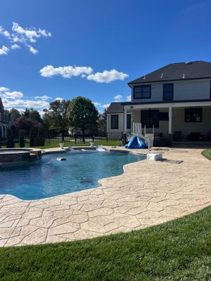 Stamped Concrete Pool Deck 