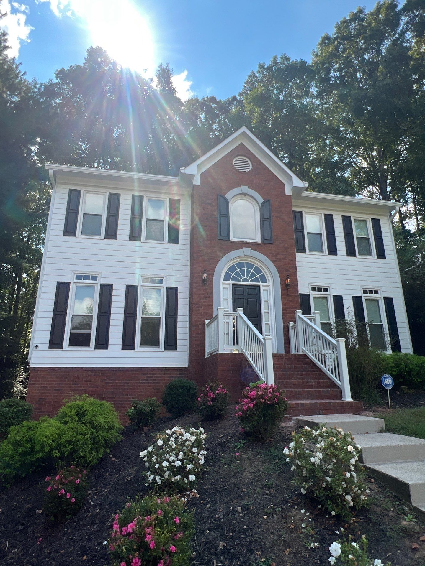 Front Porch Railing Replacement using Trex White Composite Railing by Nelson Exteriors