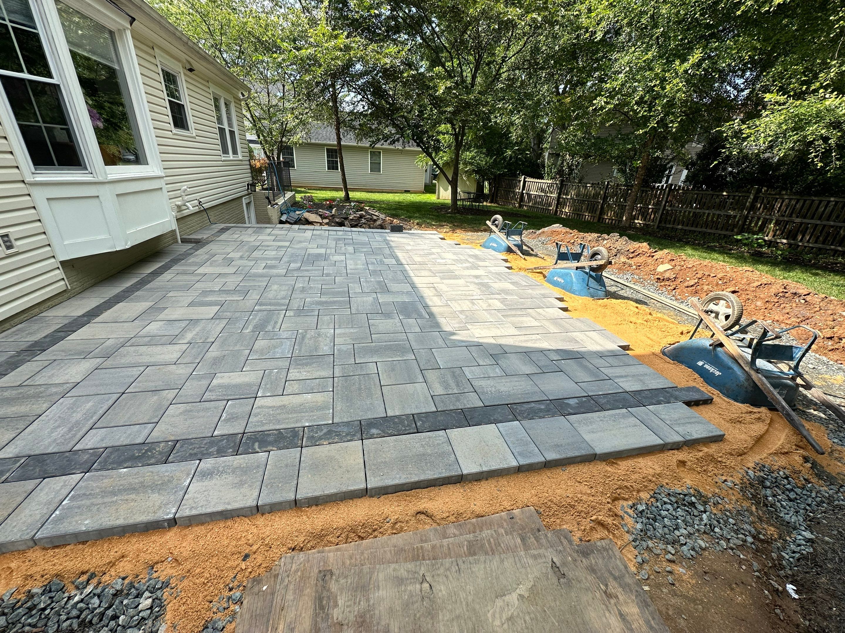 Backyard Transformation using Techo-Bloc Pavers by The Smet Companies, LLC