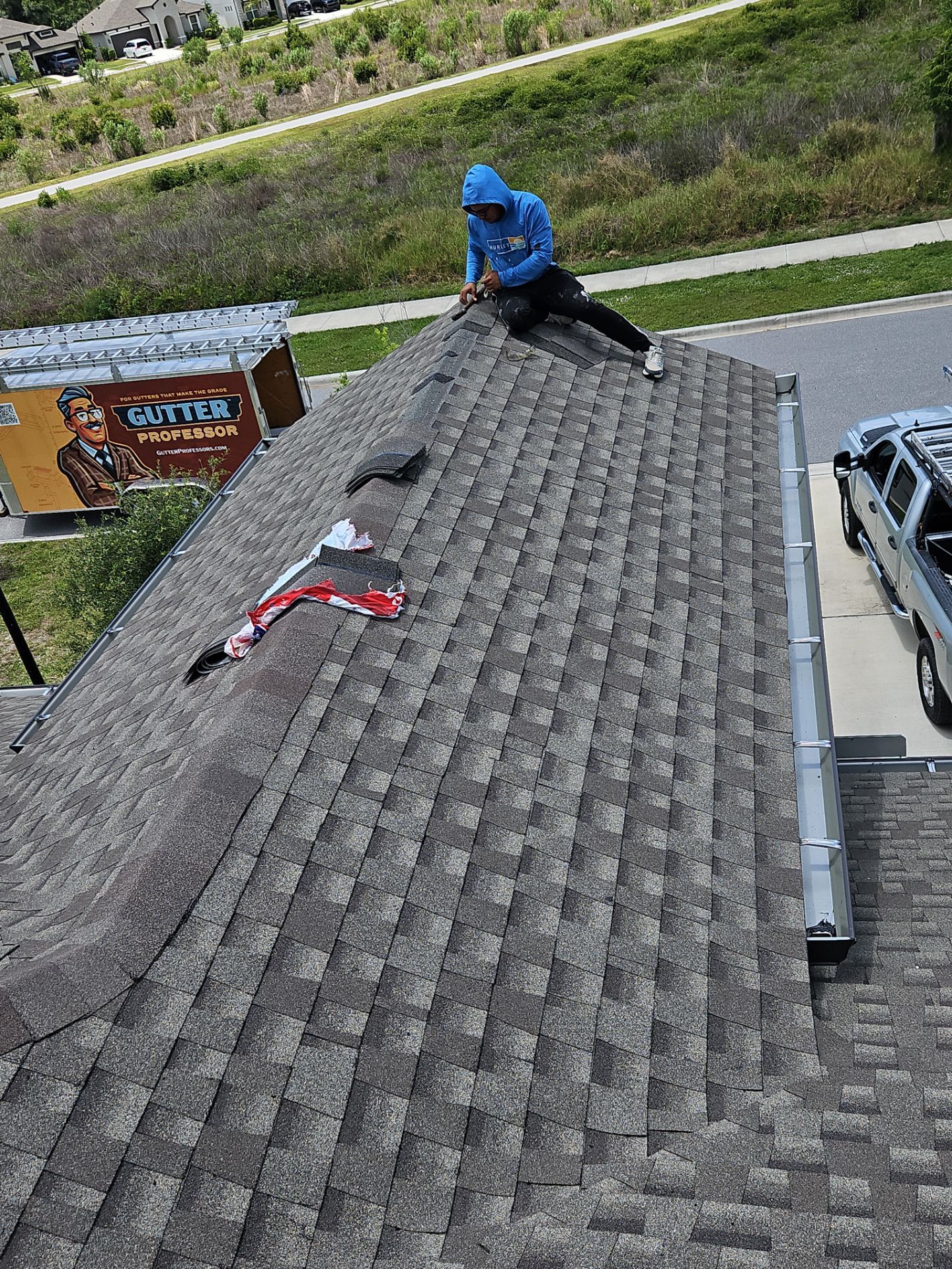 K-Style Seamless Gutter Installation using bronze gutters in Sarasota FL by Gutter Professors