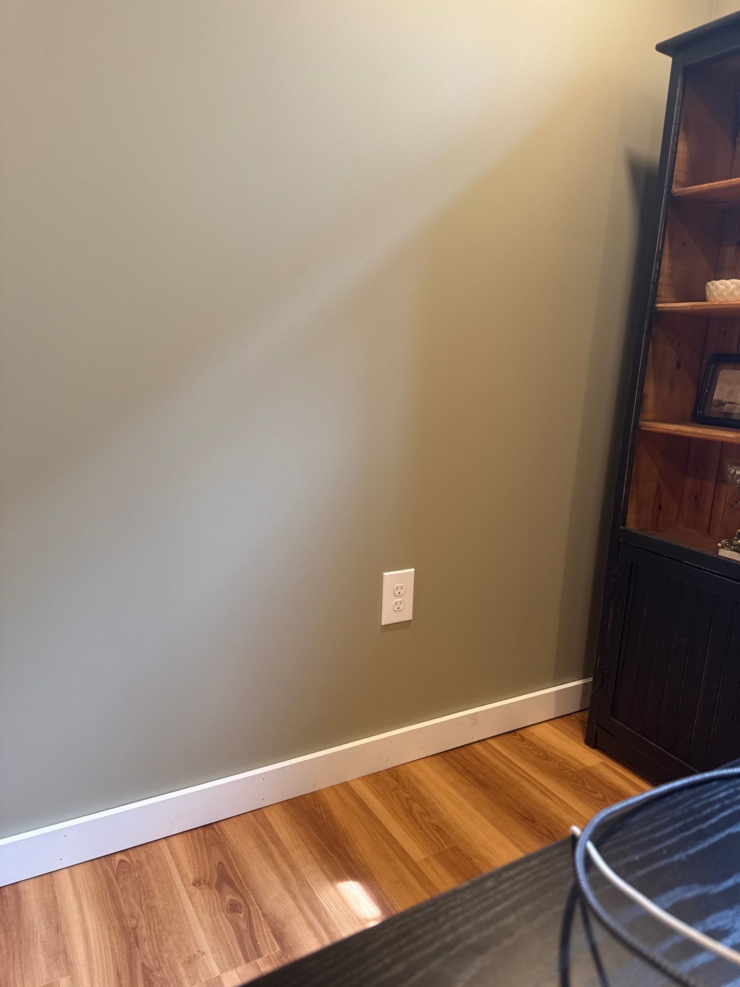 Lincoln Home Office Renovation With Sage Green Walls and Laminate Floors by CompanyCam Sales Demo