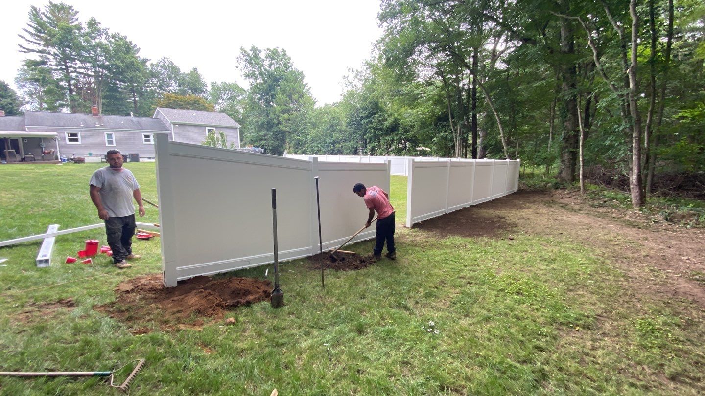 Fence Installation using Vinyl Fence 6ft Privacy by A Plus Exterior